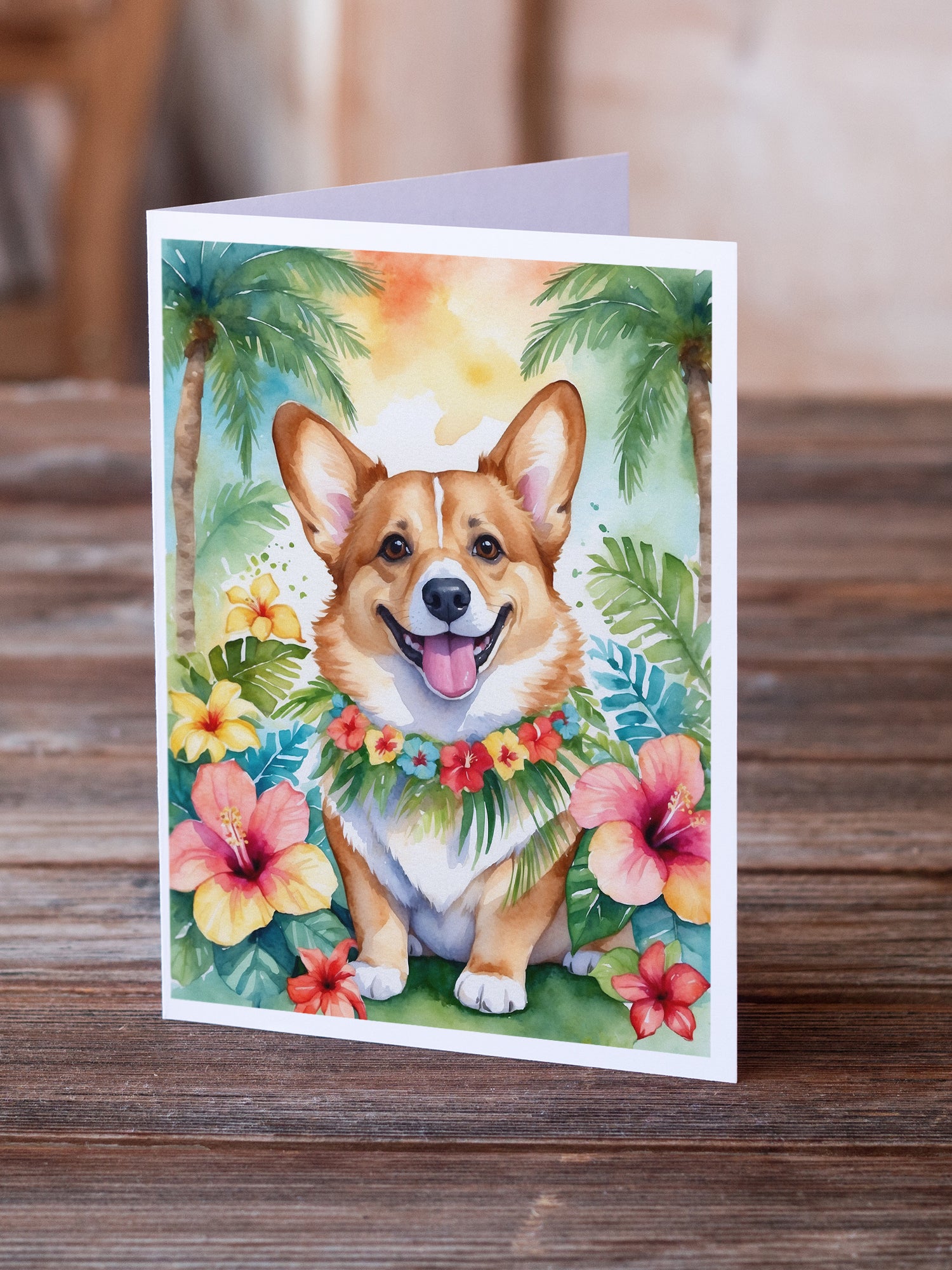 Buy this Corgi Luau Greeting Cards Pack of 8