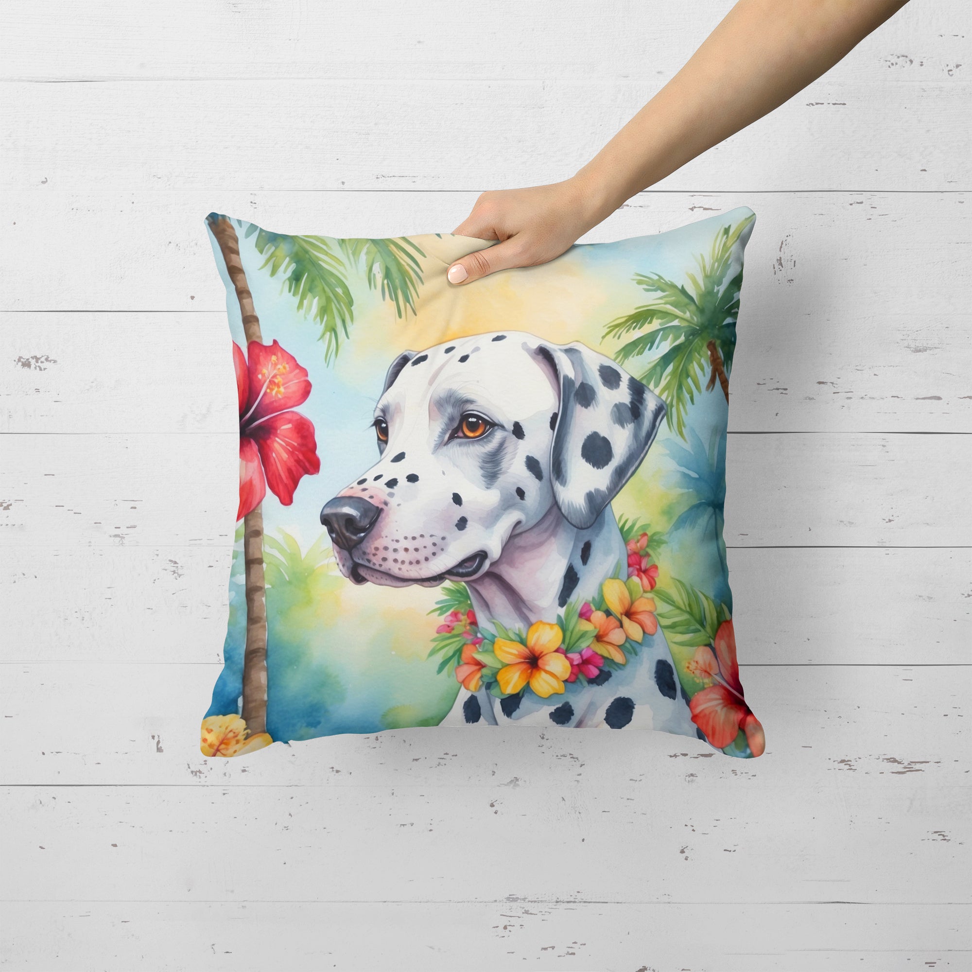 Dalmatian Luau Throw Pillow
