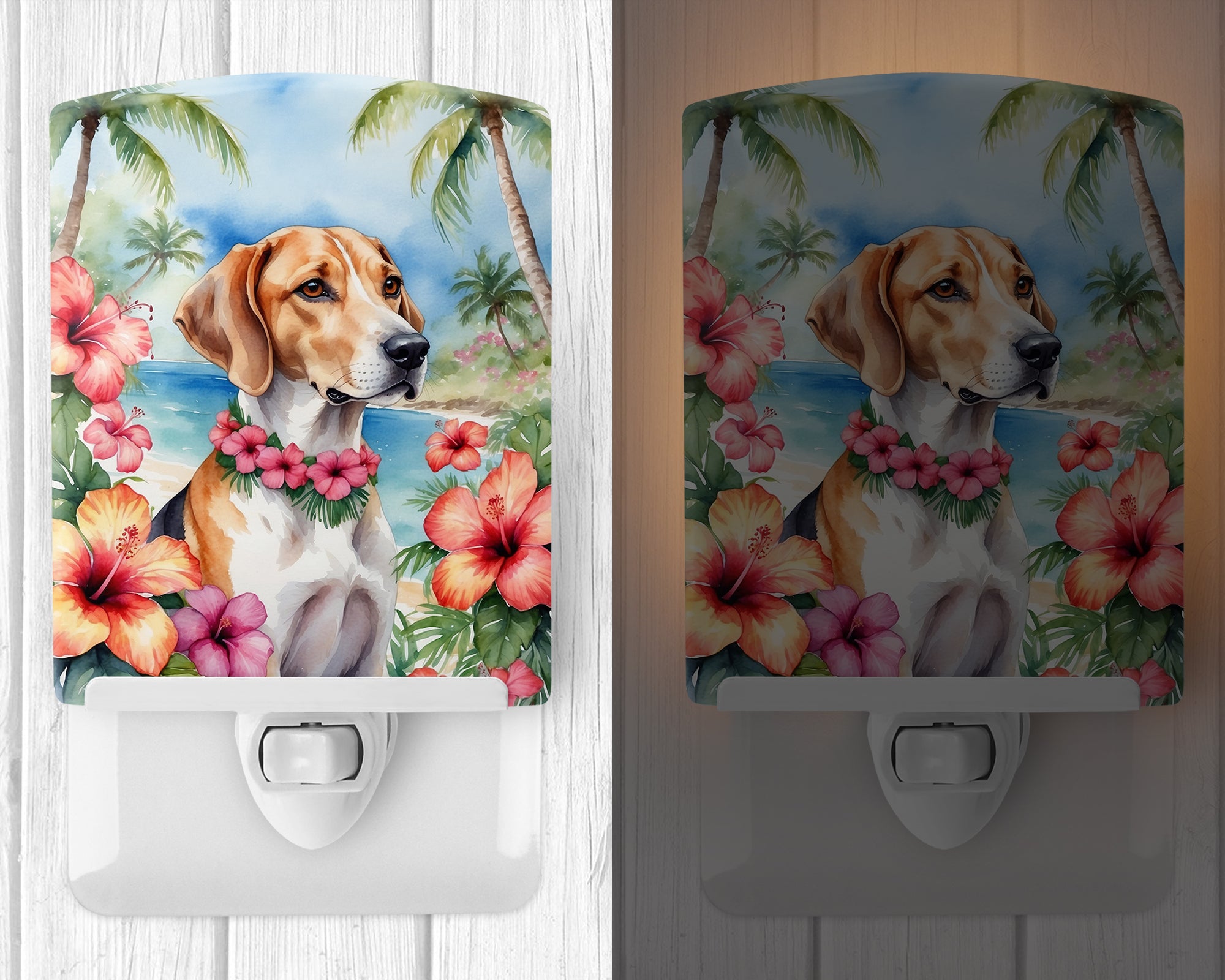 Buy this English Foxhound Luau Ceramic Night Light