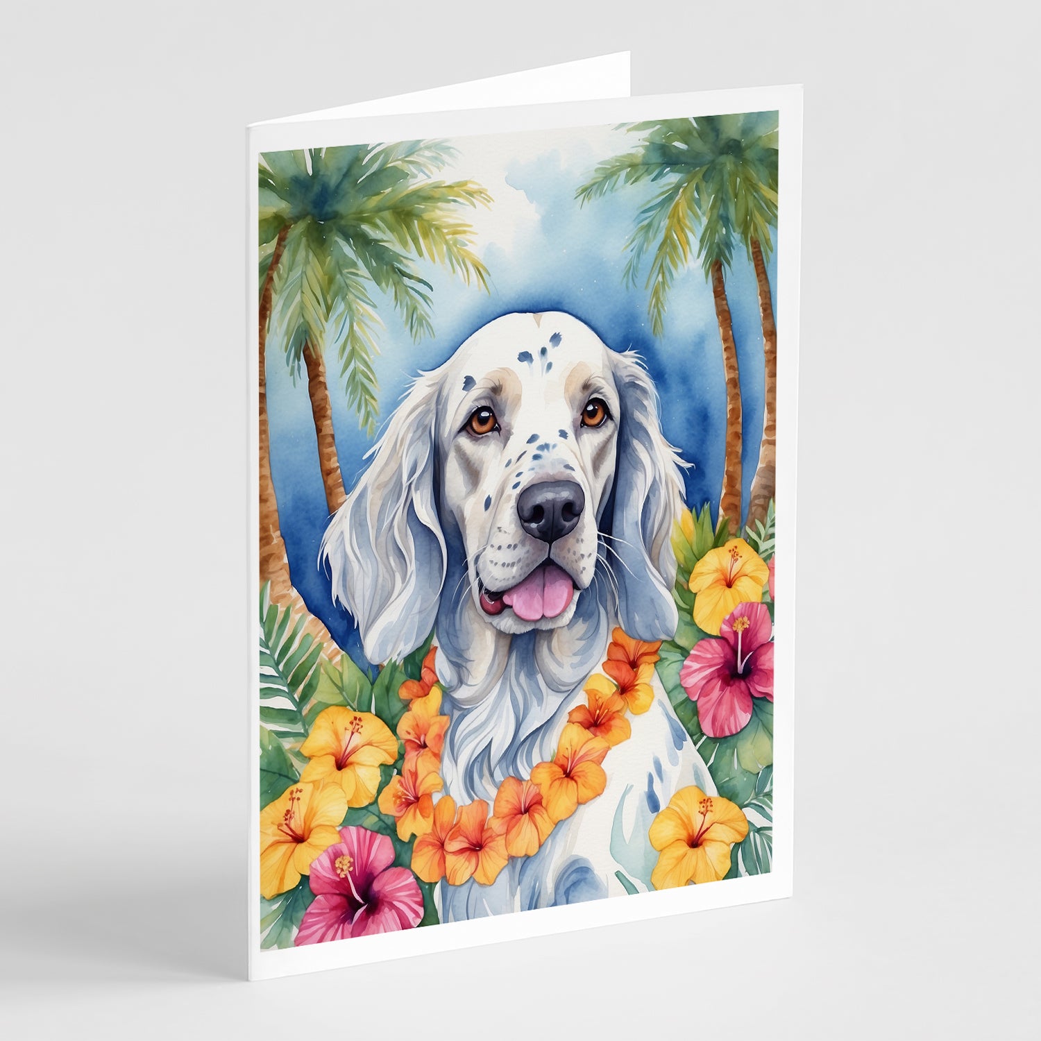 Buy this English Setter Luau Greeting Cards Pack of 8