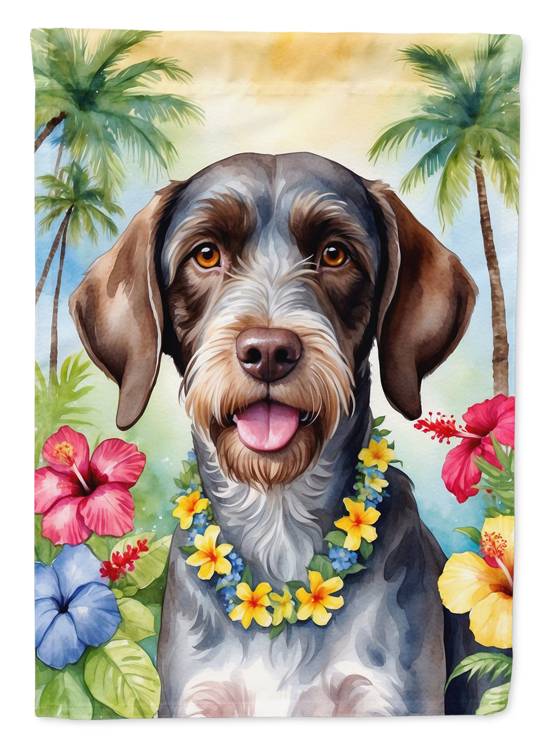 Buy this German Wirehaired Pointer Luau House Flag