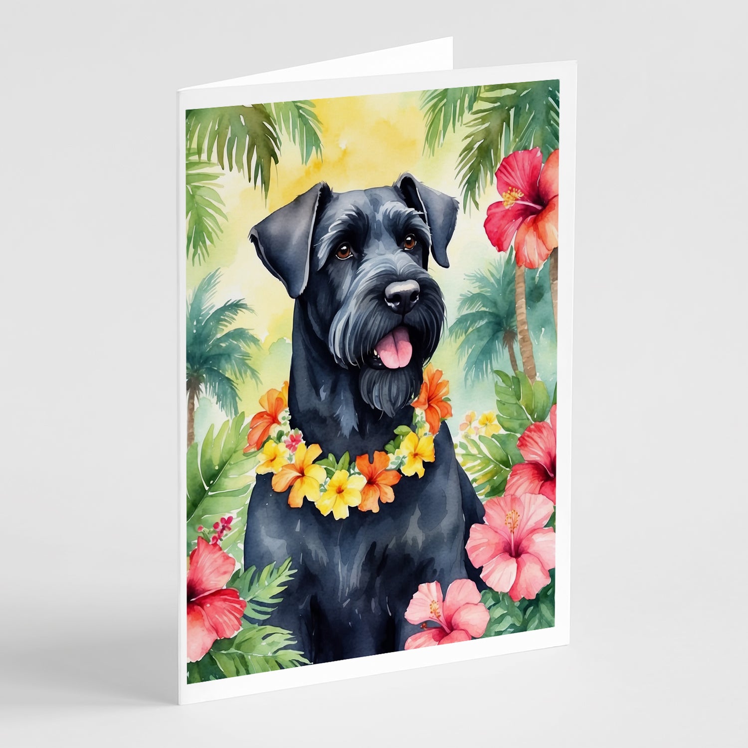Buy this Giant Schnauzer Luau Greeting Cards Pack of 8