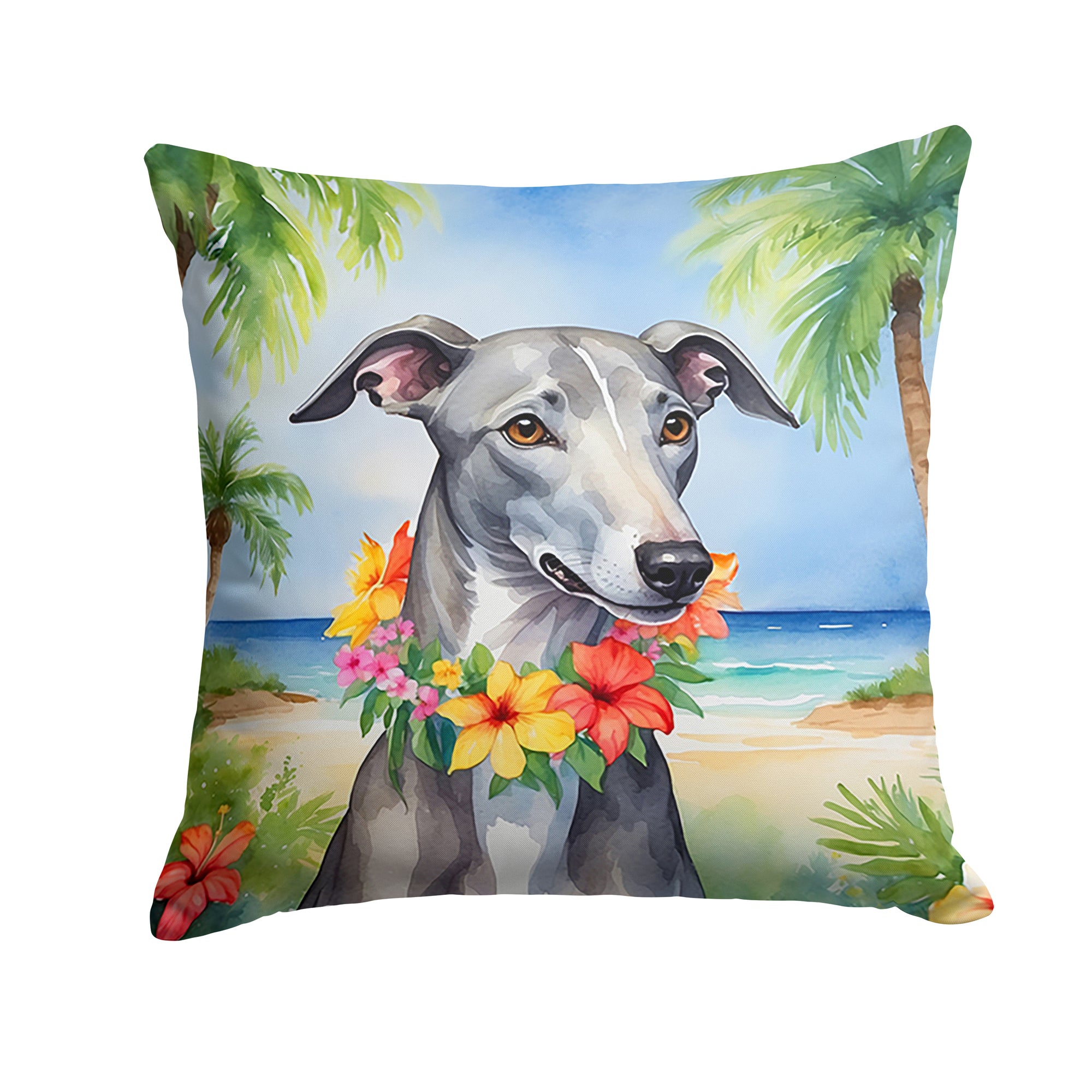 Buy this Greyhound Luau Throw Pillow