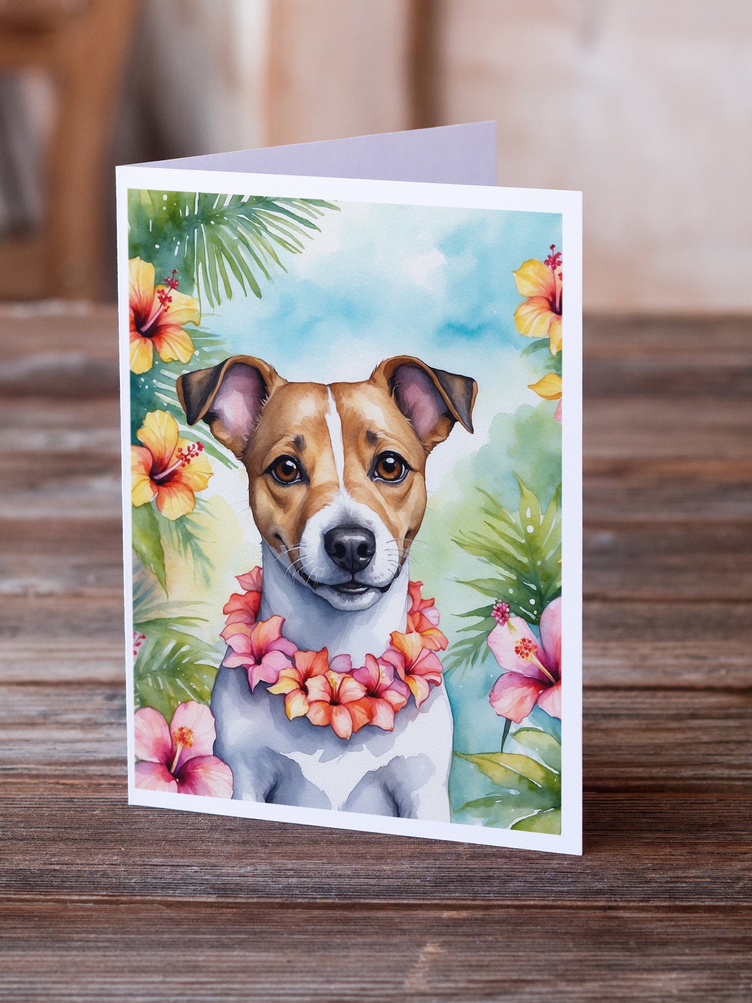 Jack Russell Terrier Luau Greeting Cards Pack of 8