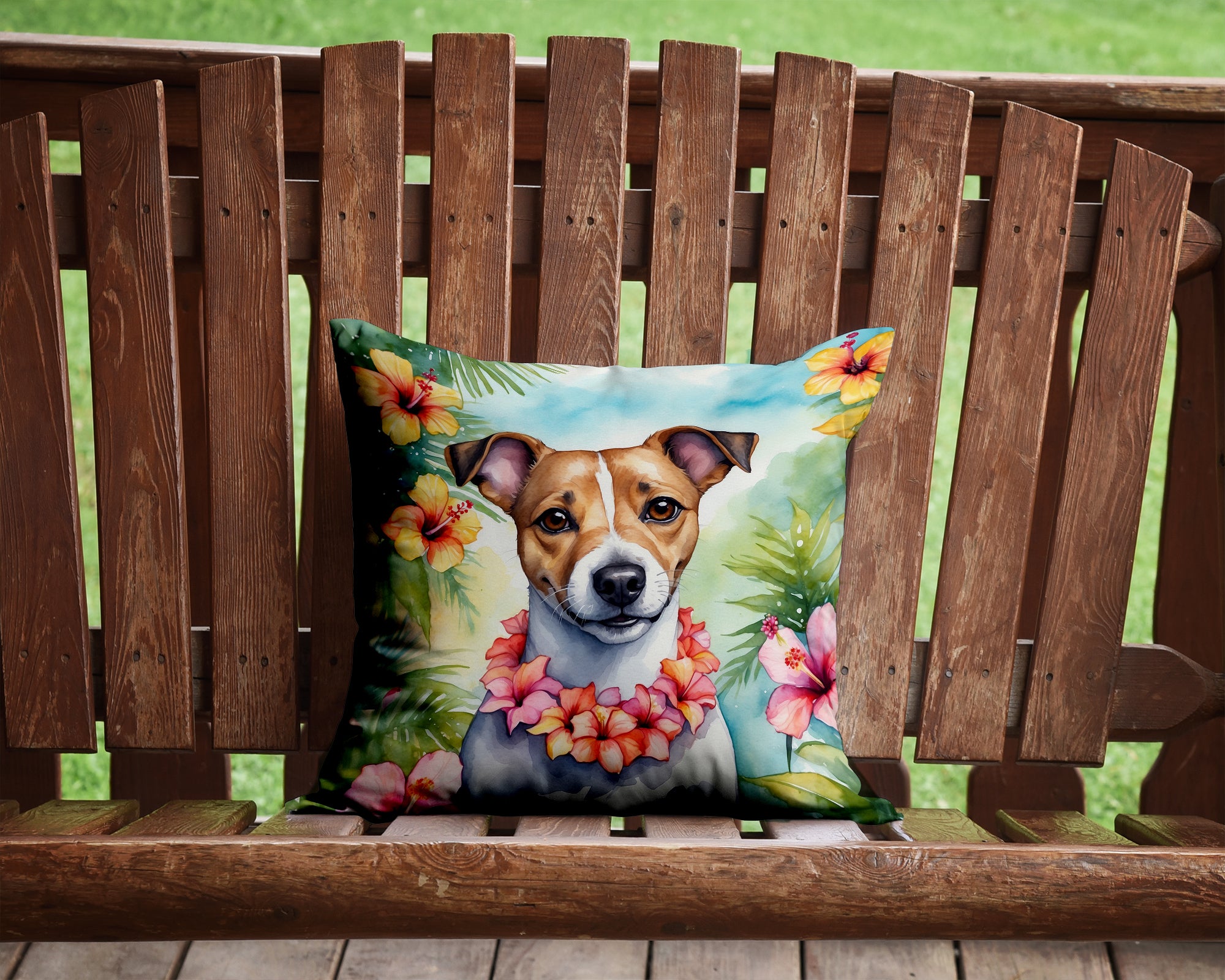 Buy this Jack Russell Terrier Luau Throw Pillow