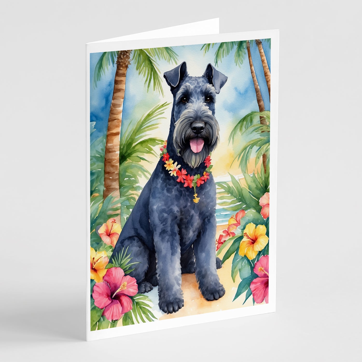 Buy this Kerry Blue Terrier Luau Greeting Cards Pack of 8