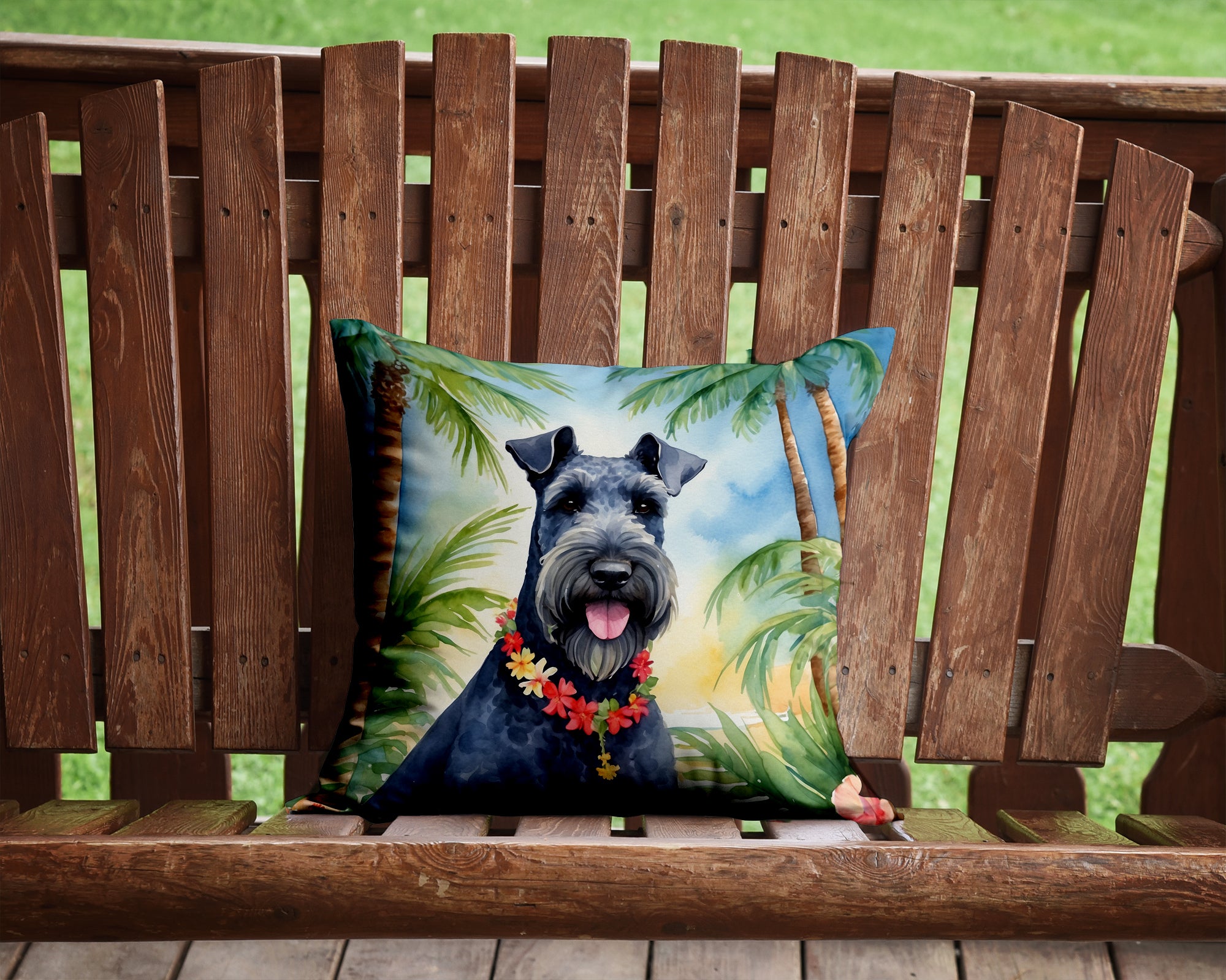 Buy this Kerry Blue Terrier Luau Throw Pillow
