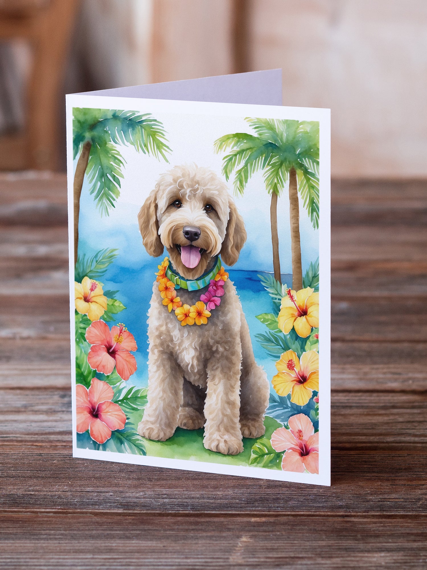Buy this Labradoodle Luau Greeting Cards Pack of 8