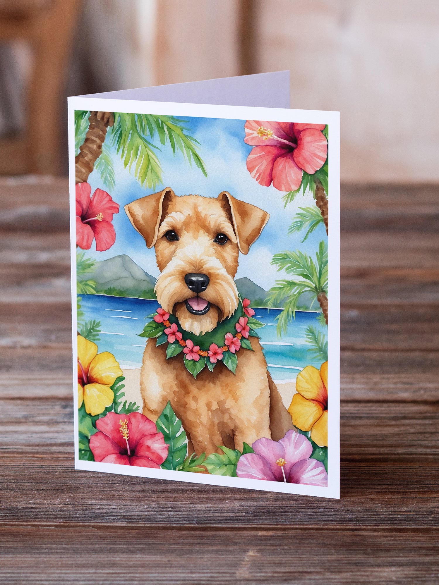 Lakeland Terrier Luau Greeting Cards Pack of 8