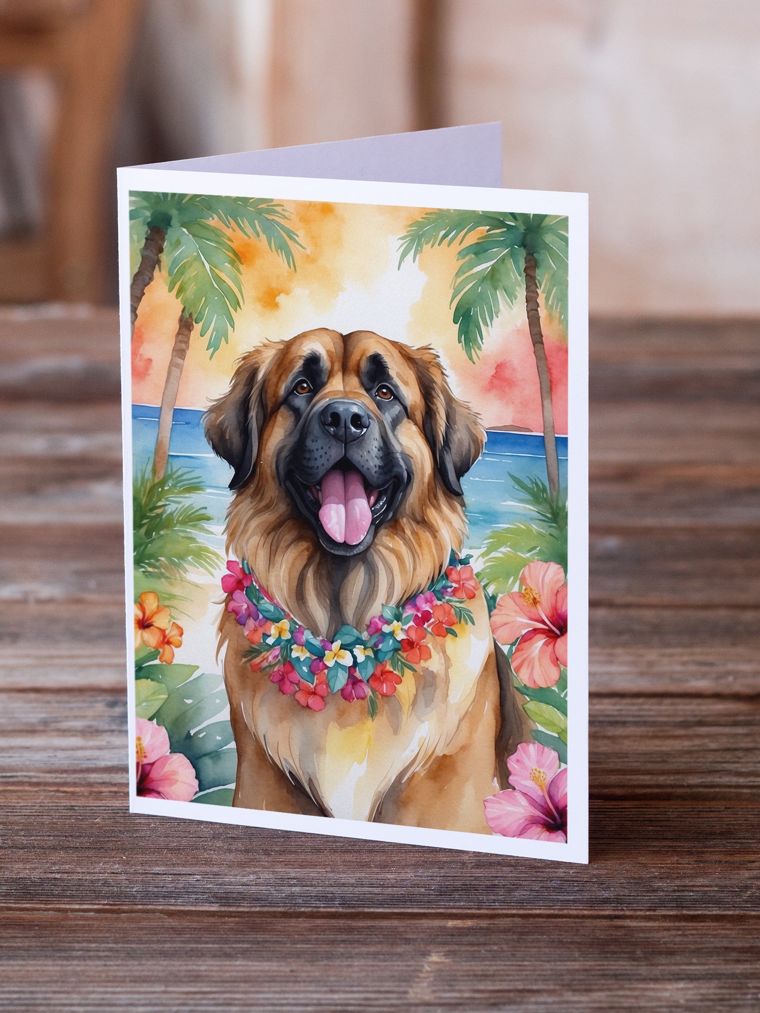 Buy this Leonberger Luau Greeting Cards Pack of 8