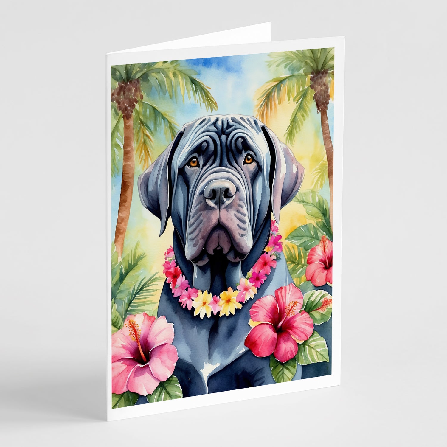 Buy this Neapolitan Mastiff Luau Greeting Cards Pack of 8