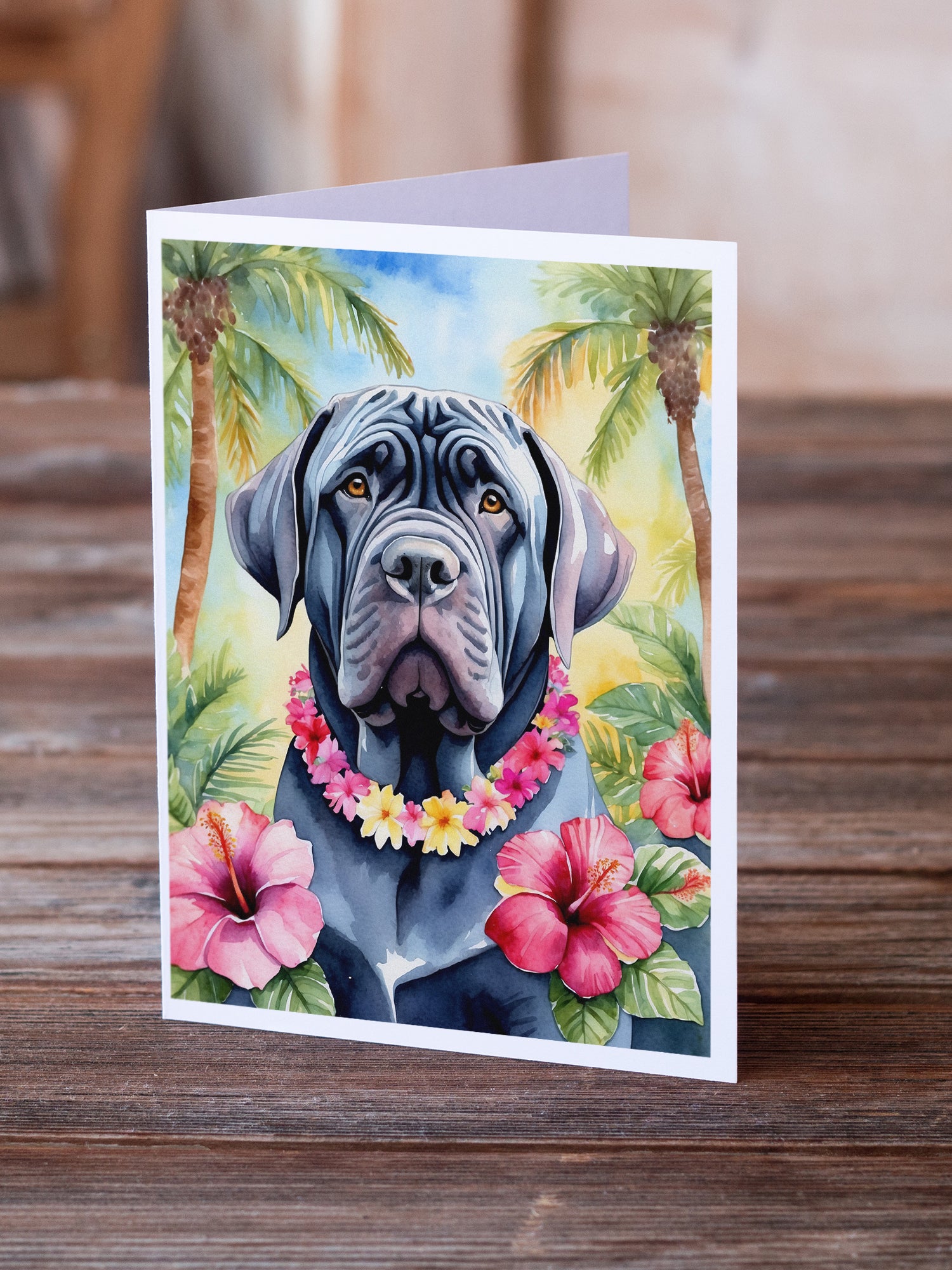 Buy this Neapolitan Mastiff Luau Greeting Cards Pack of 8
