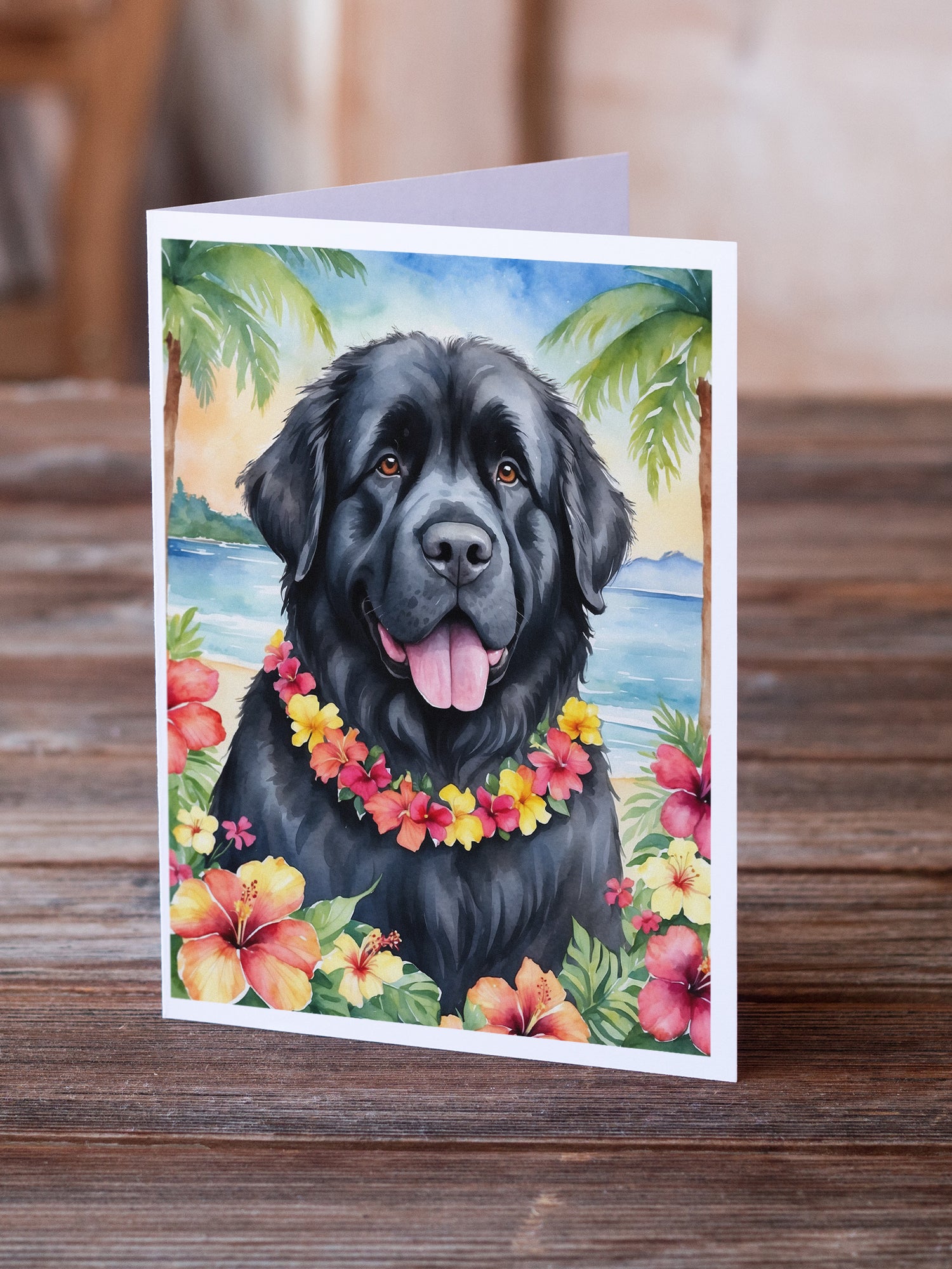 Buy this Newfoundland Luau Greeting Cards Pack of 8