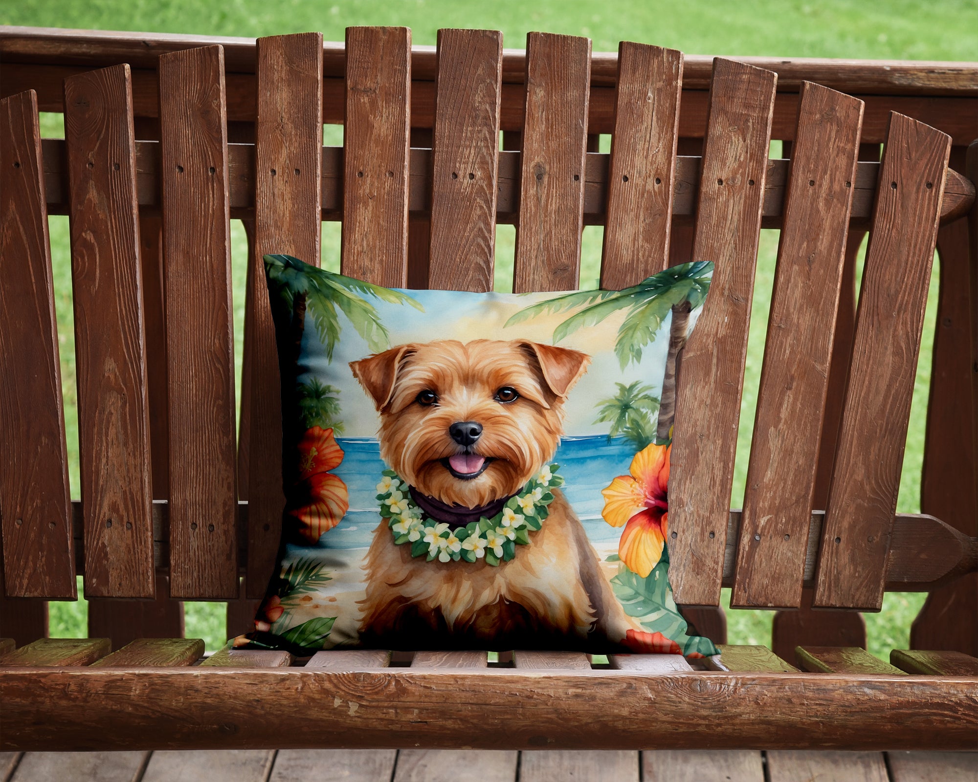 Buy this Norfolk Terrier Luau Throw Pillow