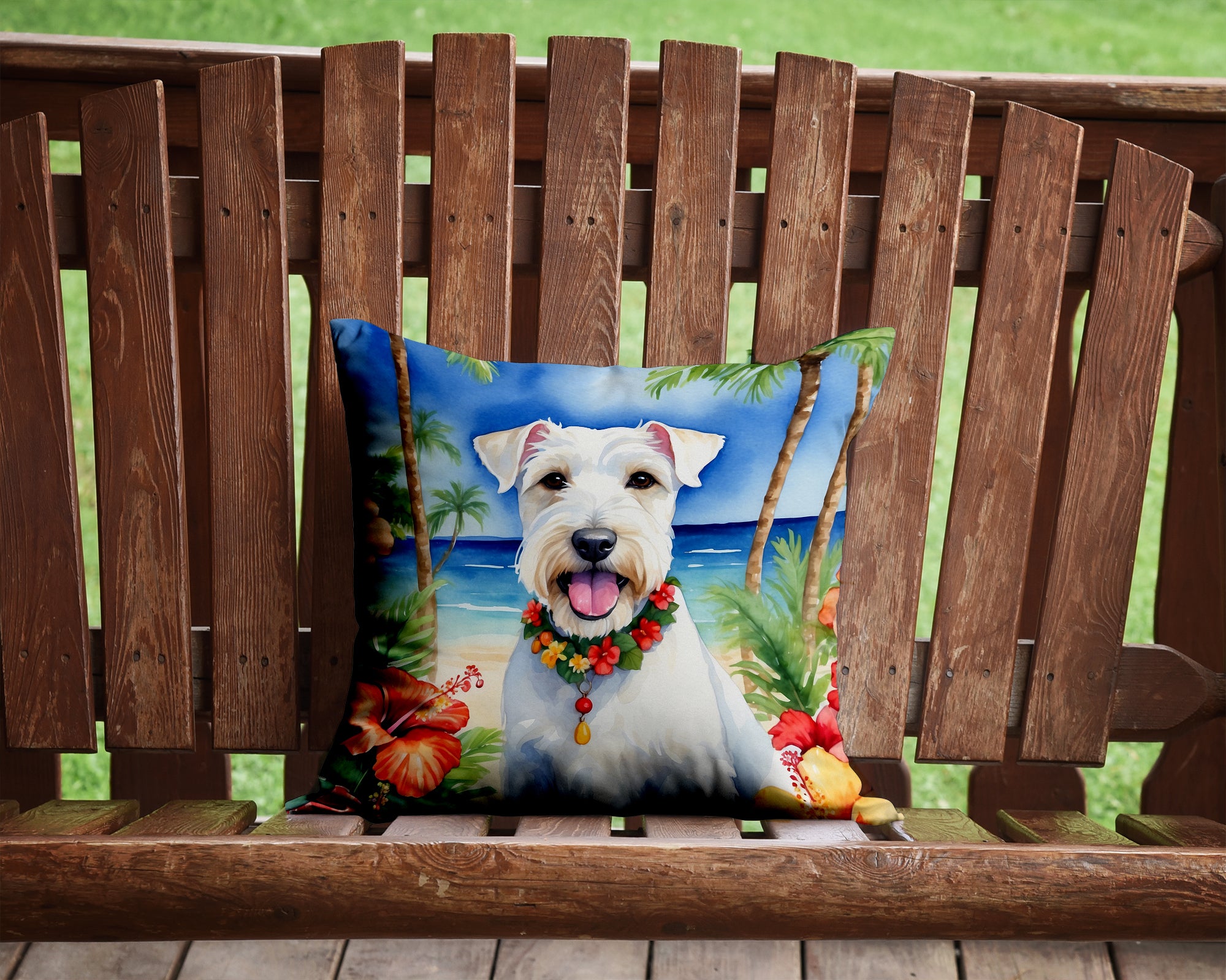 Buy this Sealyham Terrier Luau Throw Pillow