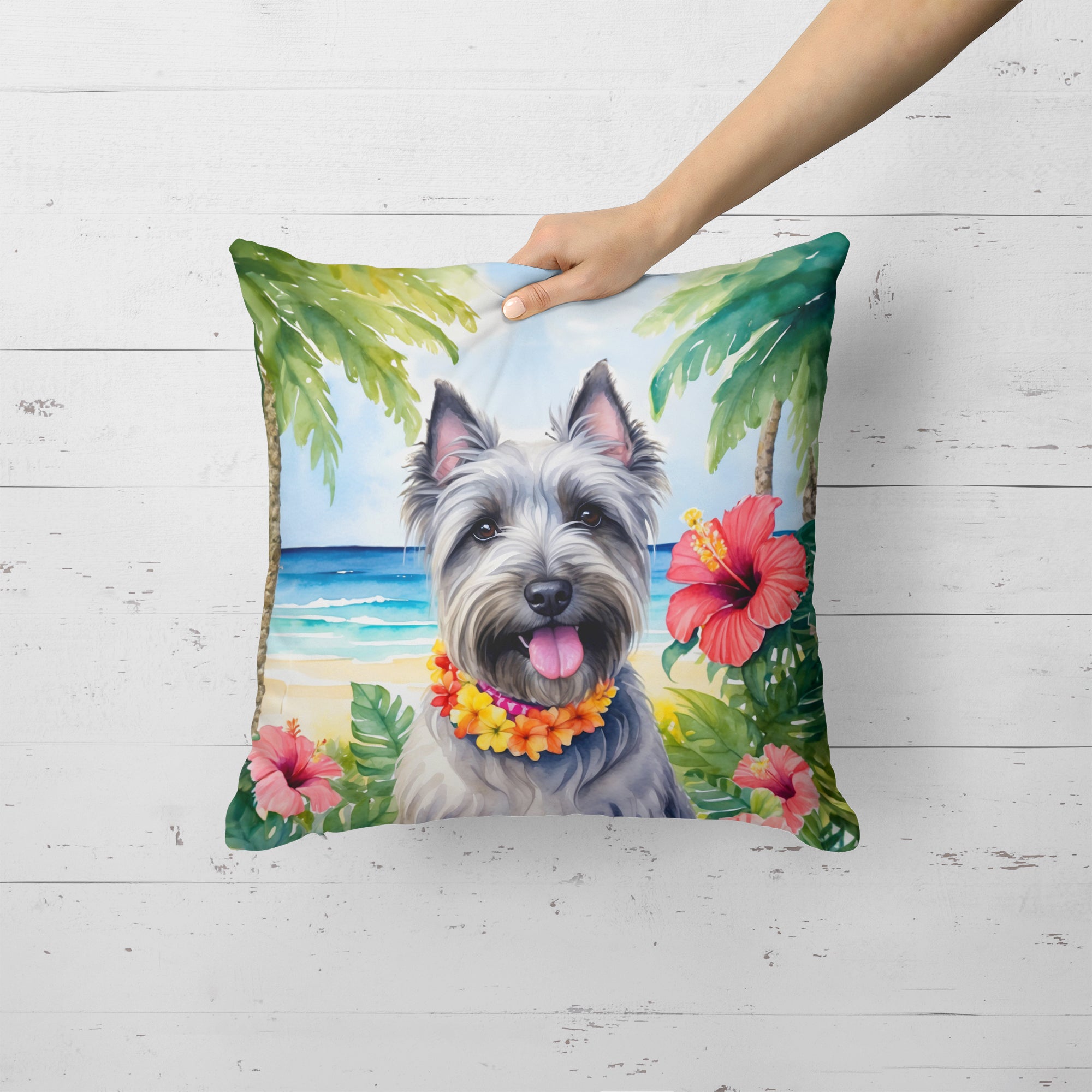 Buy this Skye Terrier Luau Throw Pillow