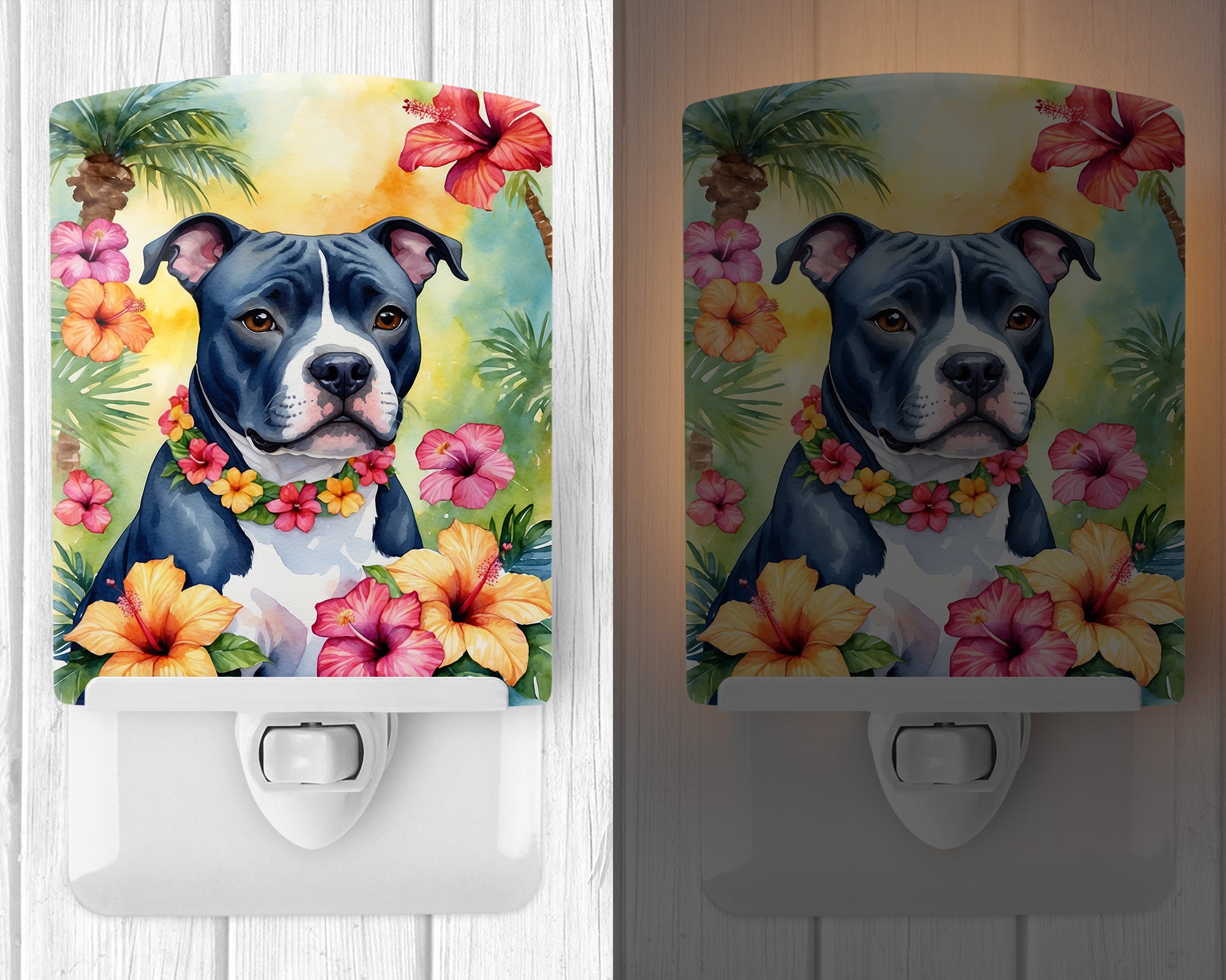 Buy this Staffordshire Bull Terrier Luau Ceramic Night Light