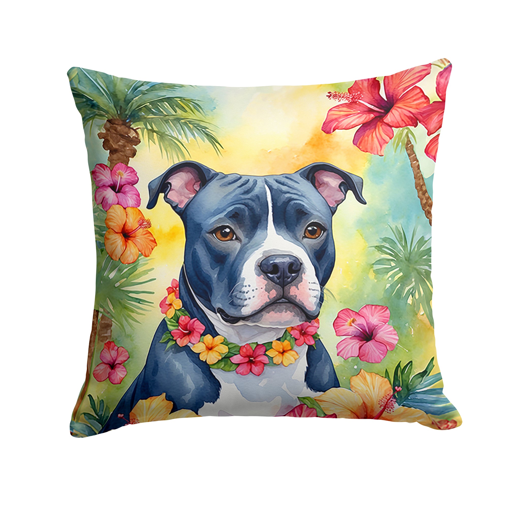 Buy this Staffordshire Bull Terrier Luau Throw Pillow