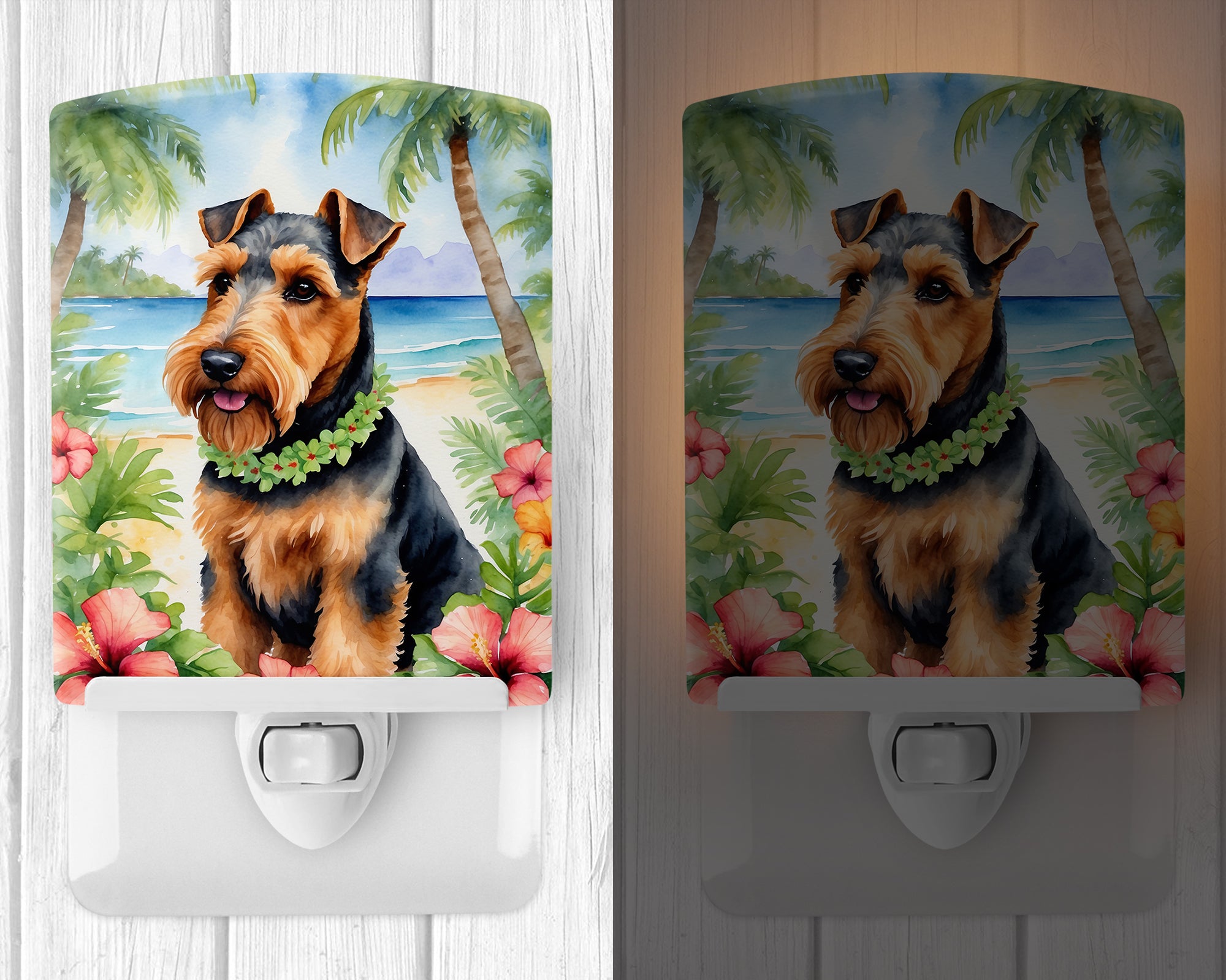Buy this Welsh Terrier Luau Ceramic Night Light