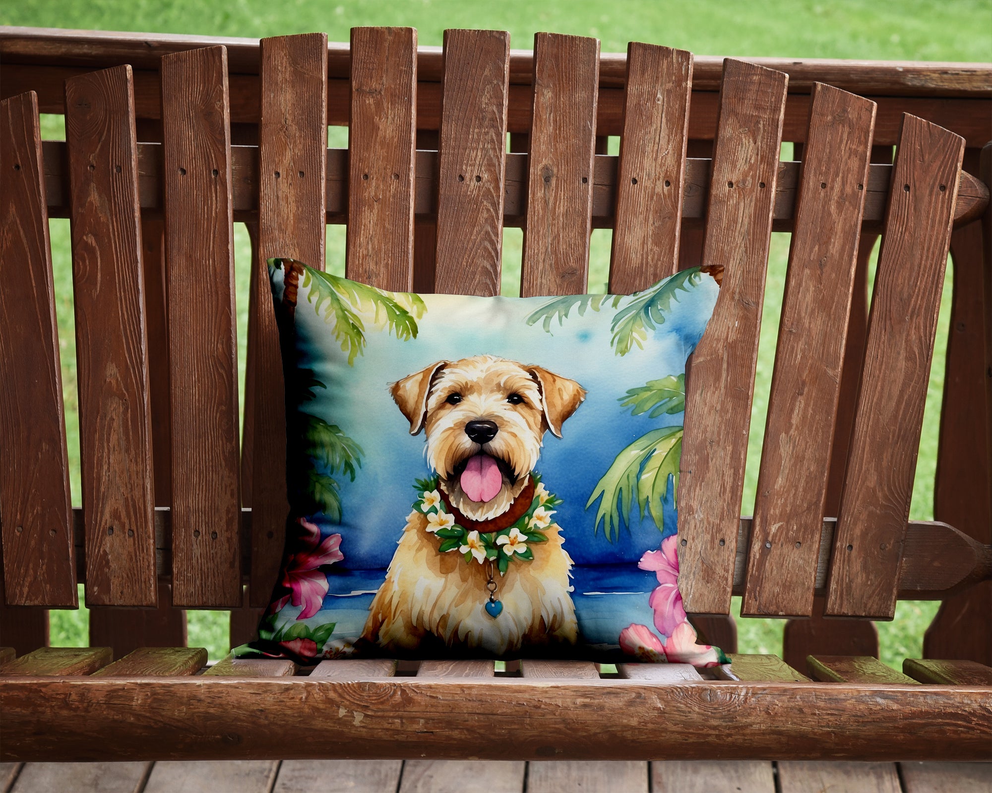 Buy this Wheaten Terrier Luau Throw Pillow