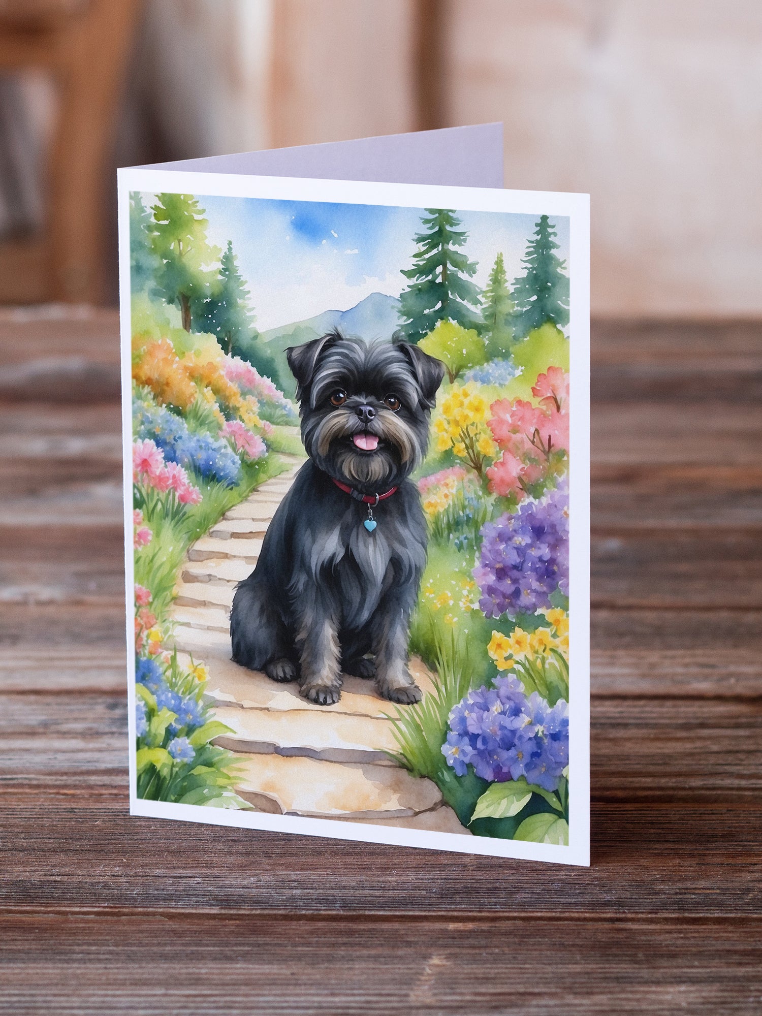 Buy this Affenpinscher Spring Garden Greeting Cards Pack of 8
