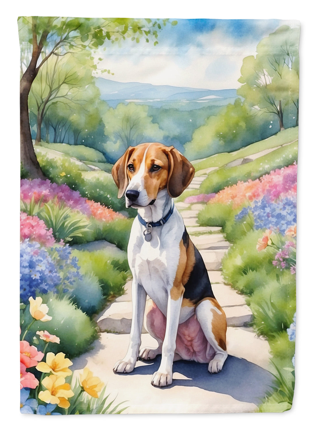 Buy this American Foxhound Spring Garden House Flag