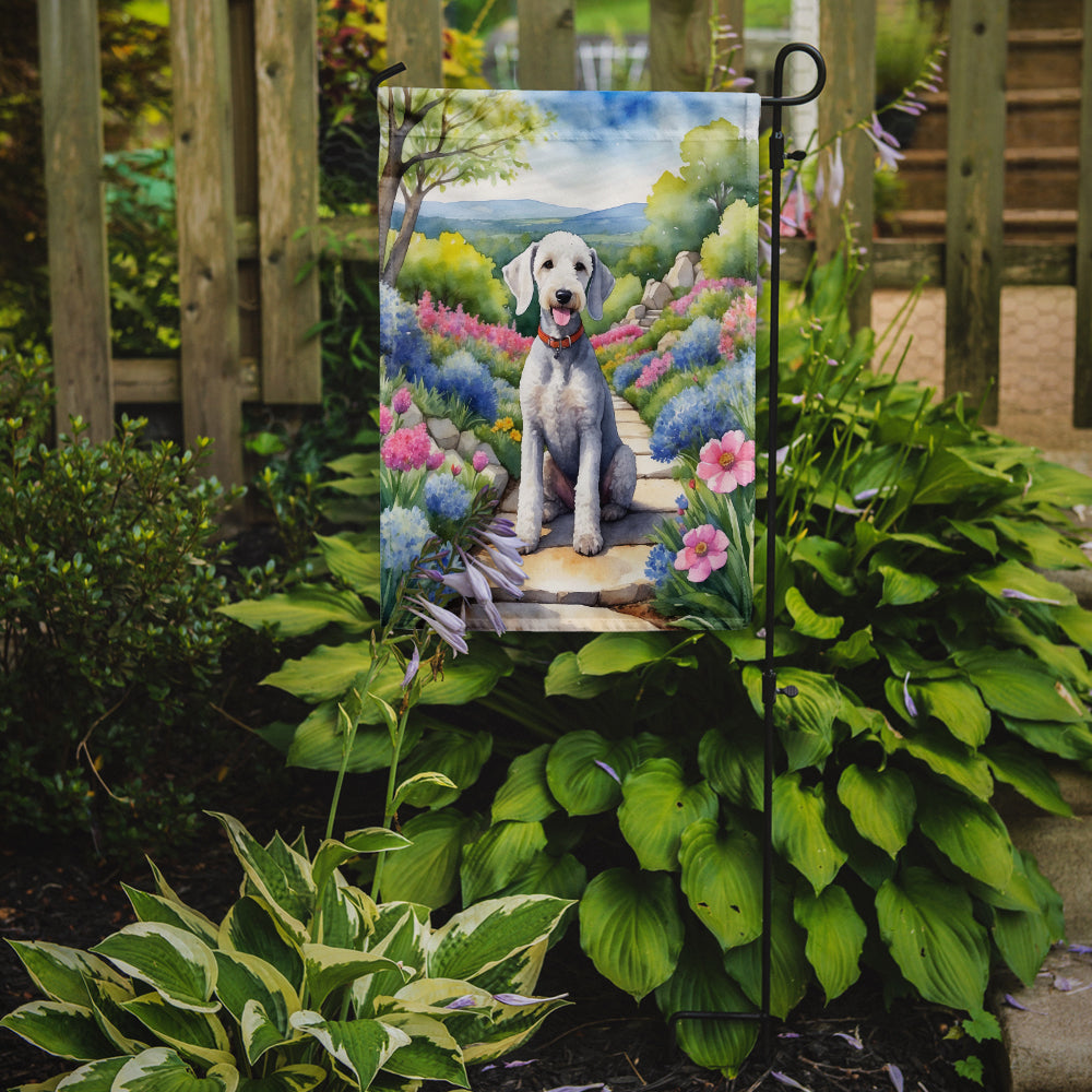 Bedlington Terrier Spring Path Garden Flag