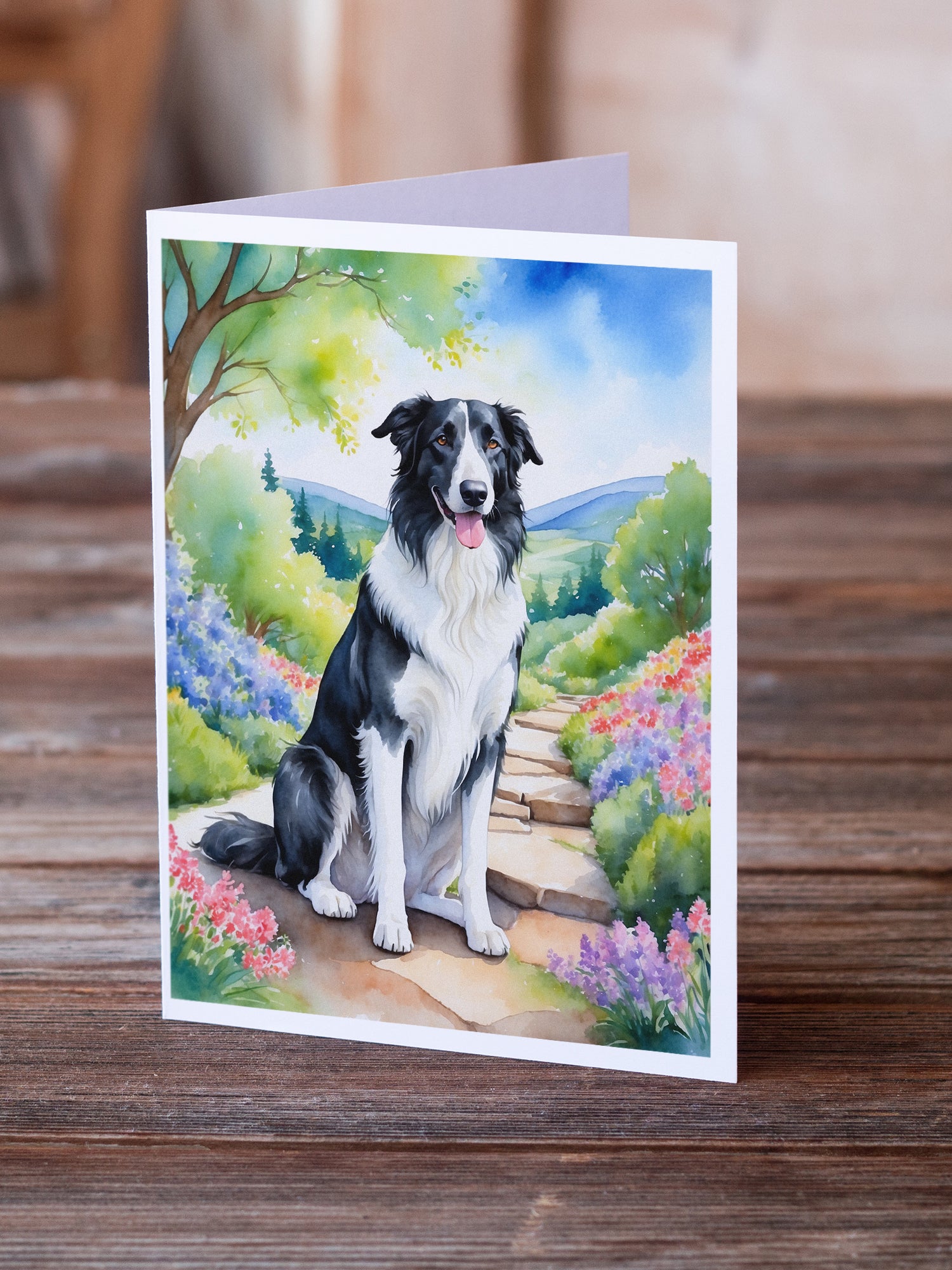 Buy this Borzoi Spring Path Greeting Cards Pack of 8