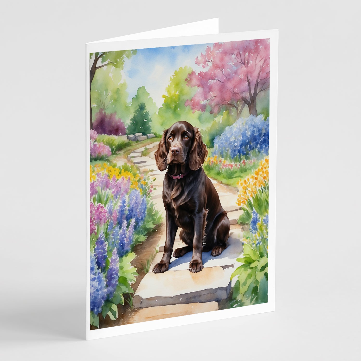 Buy this Boykin Spaniel Spring Path Greeting Cards Pack of 8