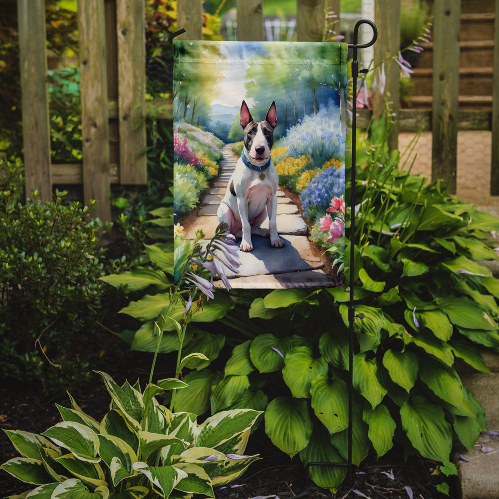 Buy this Bull Terrier Spring Path Garden Flag