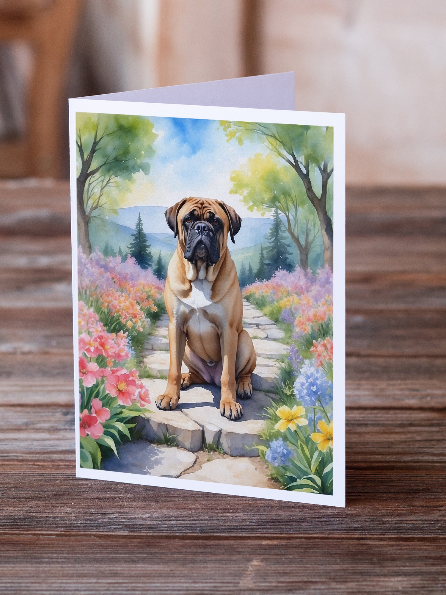Buy this Bullmastiff Spring Path Greeting Cards Pack of 8