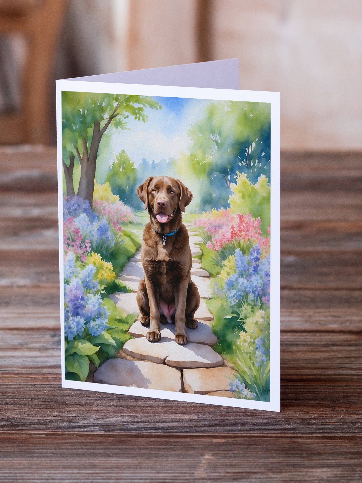 Buy this Chesapeake Bay Retriever Spring Path Greeting Cards Pack of 8