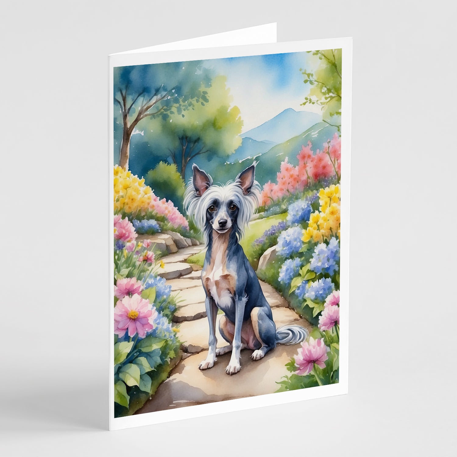 Buy this Chinese Crested Spring Path Greeting Cards Pack of 8