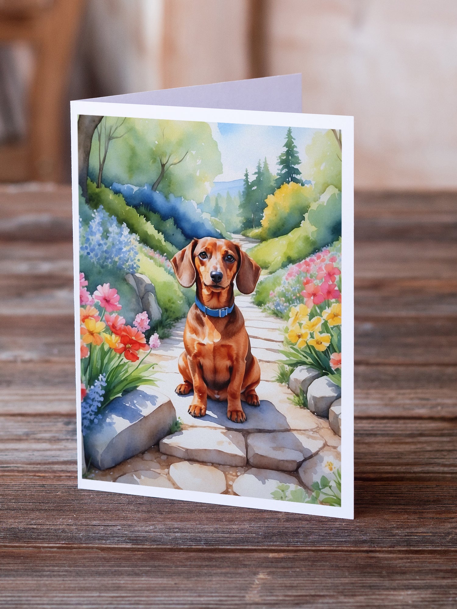 Buy this Dachshund Spring Path Greeting Cards Pack of 8