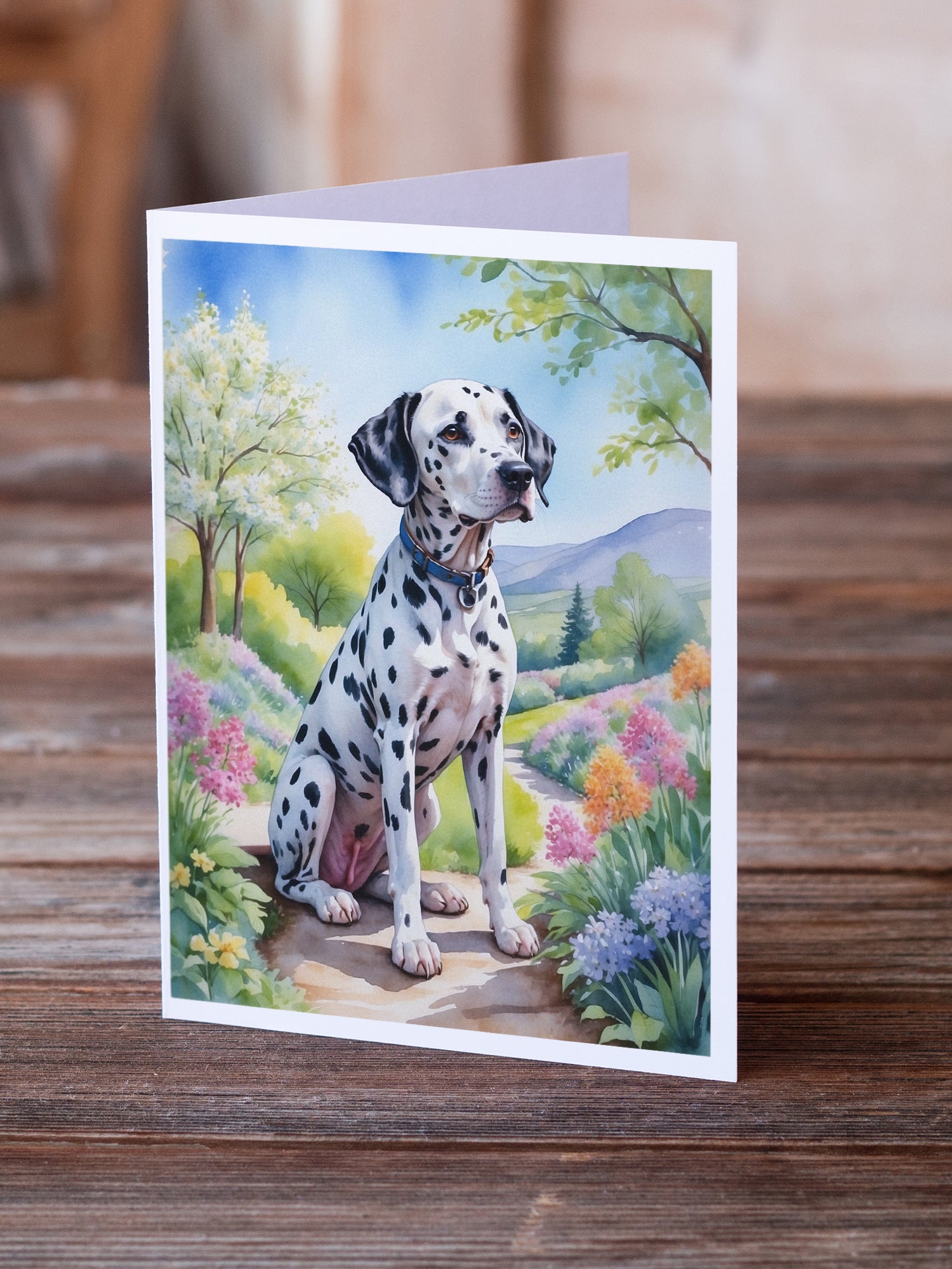 Dalmatian Spring Path Greeting Cards Pack of 8