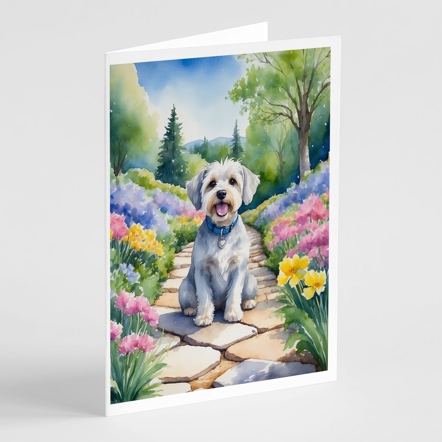 Buy this Dandie Dinmont Terrier Spring Path Greeting Cards Pack of 8