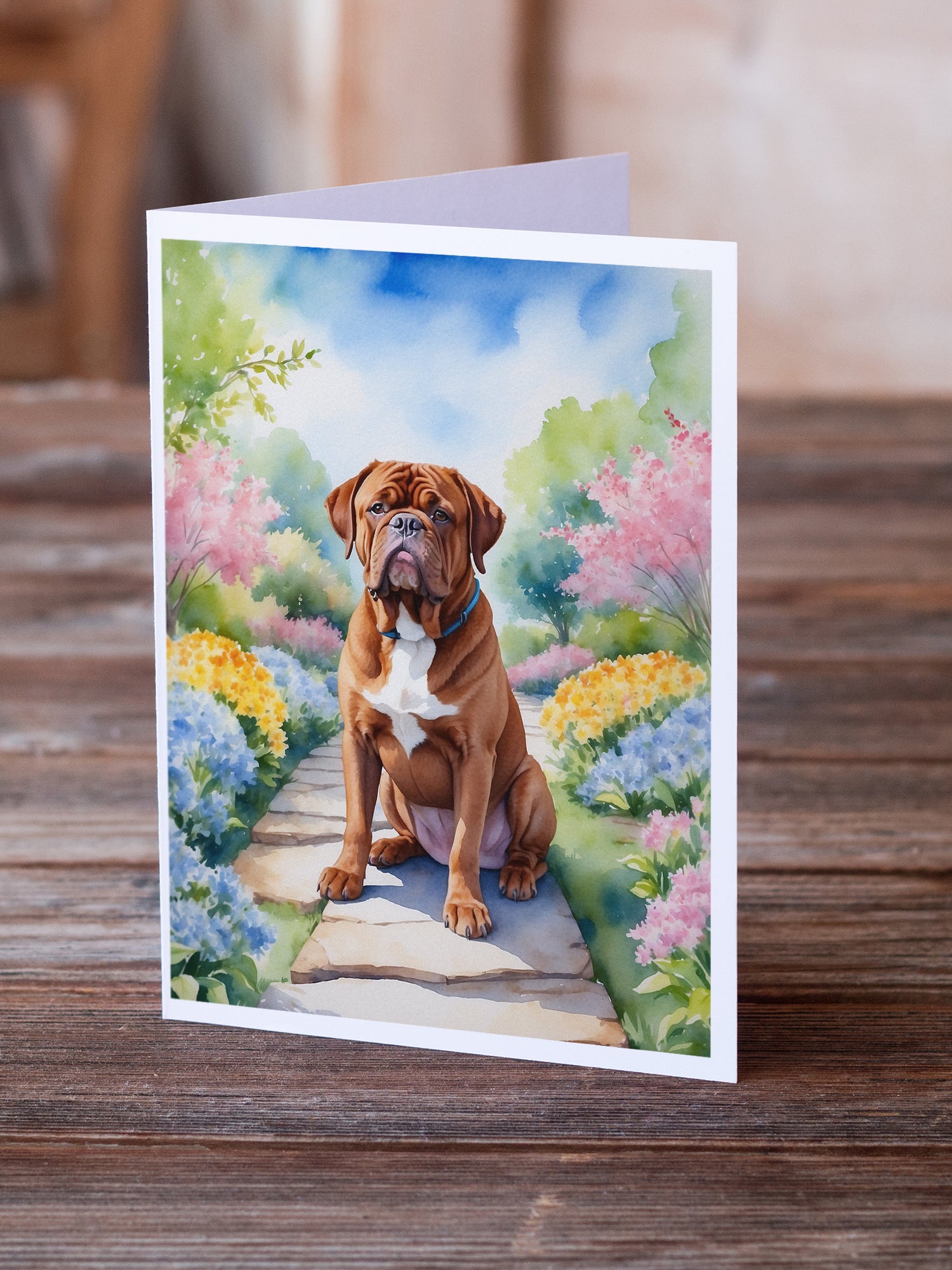 Buy this Dogue de Bordeaux Spring Path Greeting Cards Pack of 8