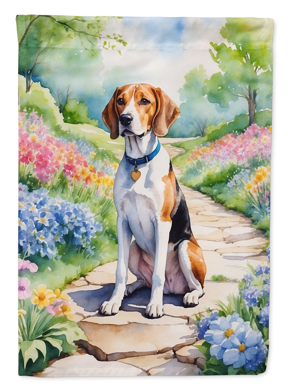 Buy this English Foxhound Spring Path House Flag