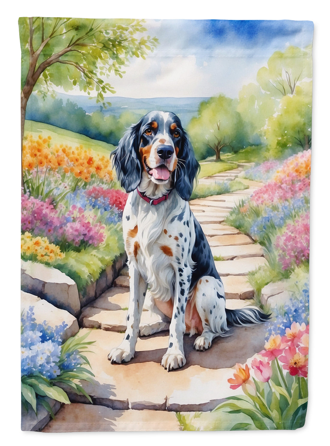 Buy this English Setter Spring Path House Flag