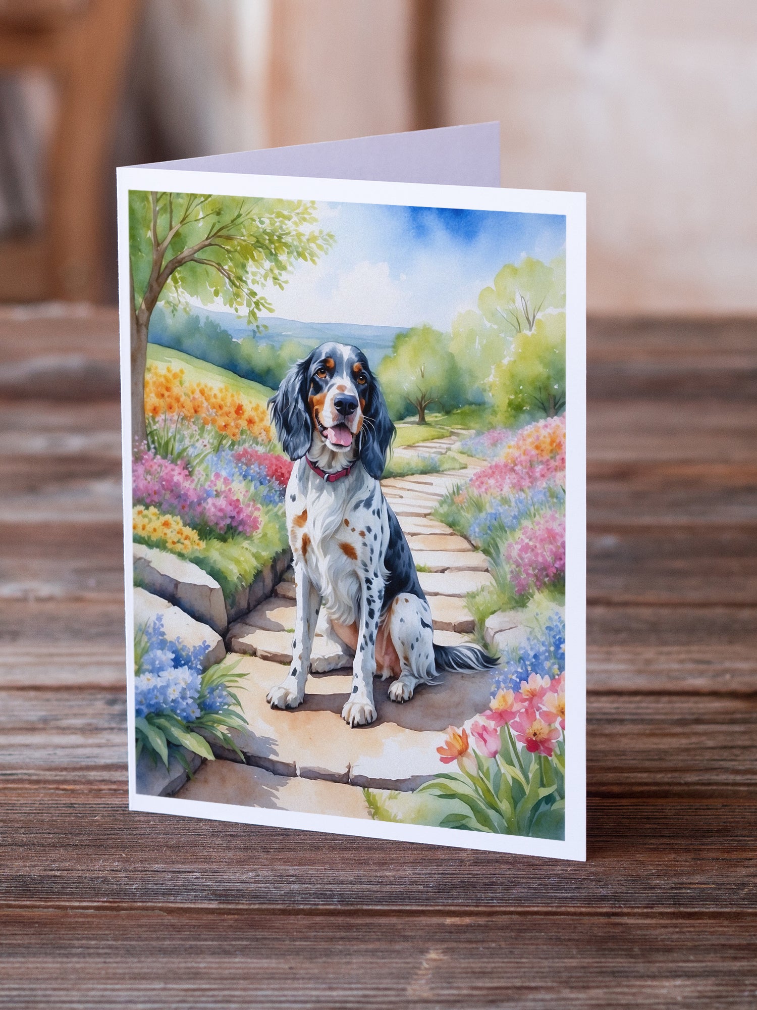 Buy this English Setter Spring Path Greeting Cards Pack of 8