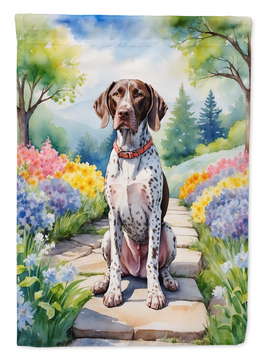 Buy this German Shorthaired Pointer Spring Path House Flag