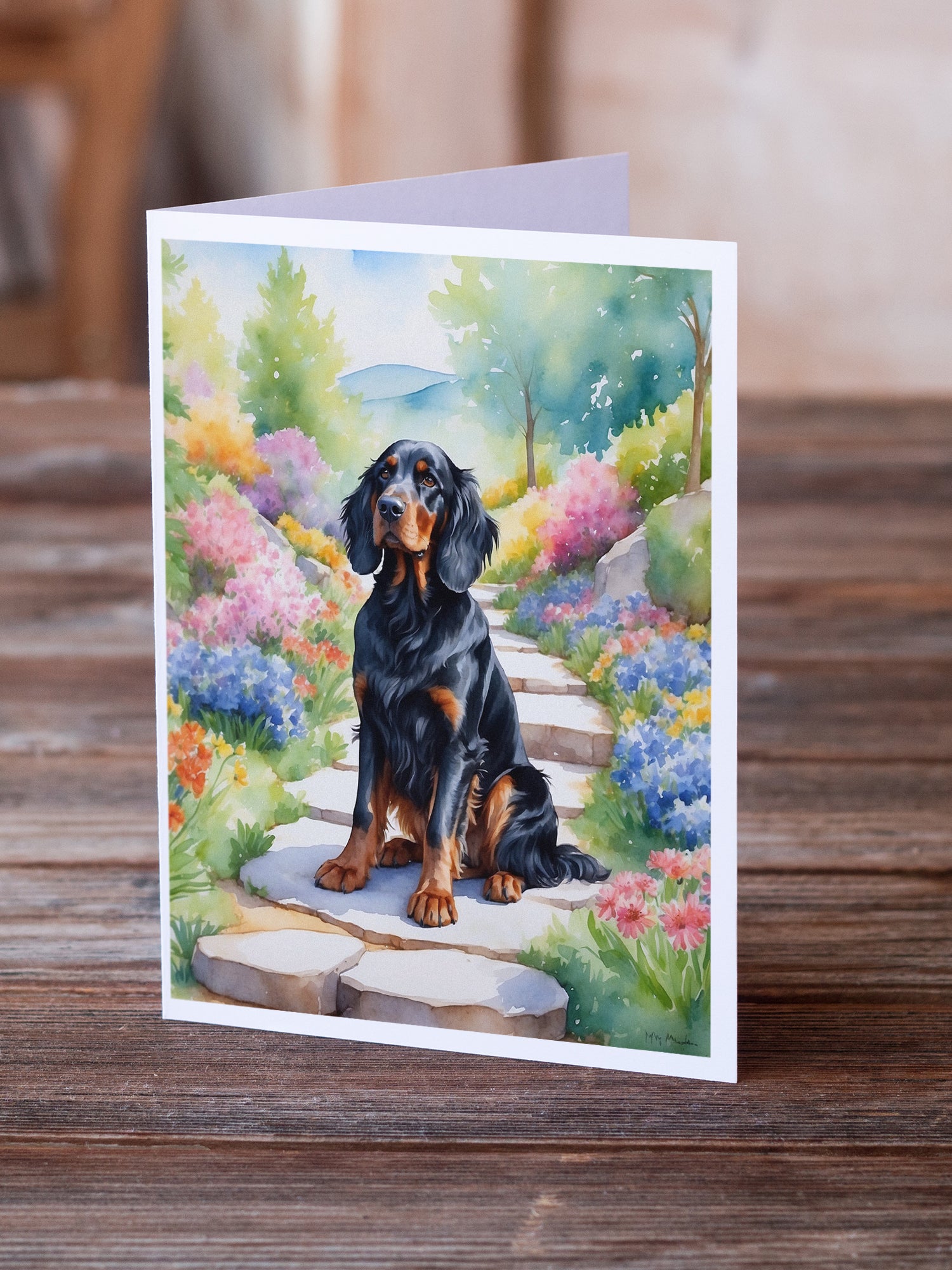 Buy this Gordon Setter Spring Path Greeting Cards Pack of 8