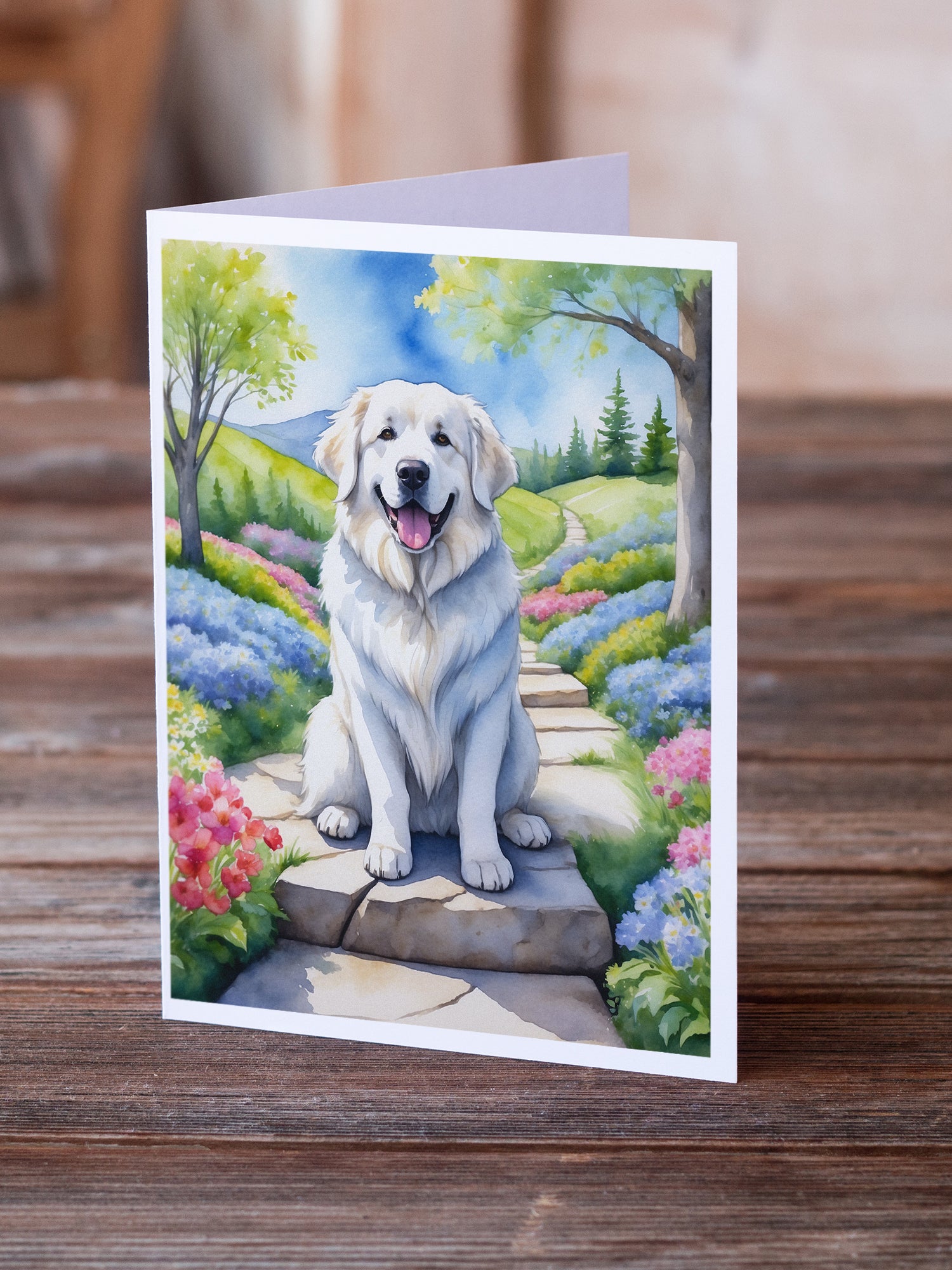 Buy this Great Pyrenees Spring Path Greeting Cards Pack of 8