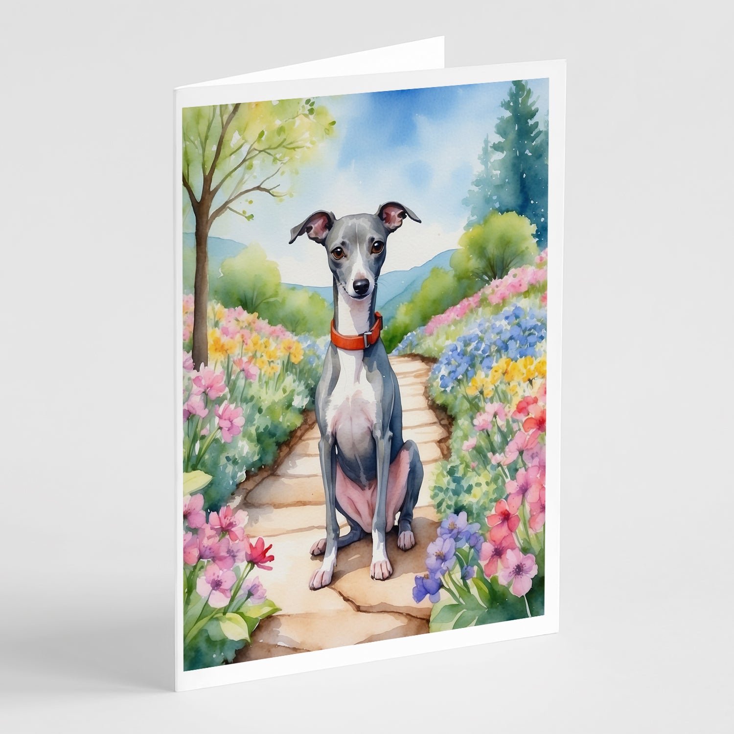 Buy this Italian Greyhound Spring Path Greeting Cards Pack of 8