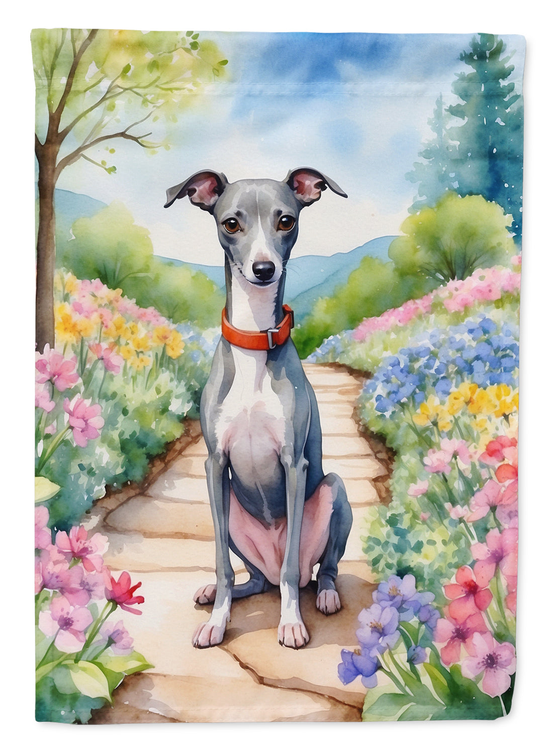 Buy this Italian Greyhound Spring Path Garden Flag