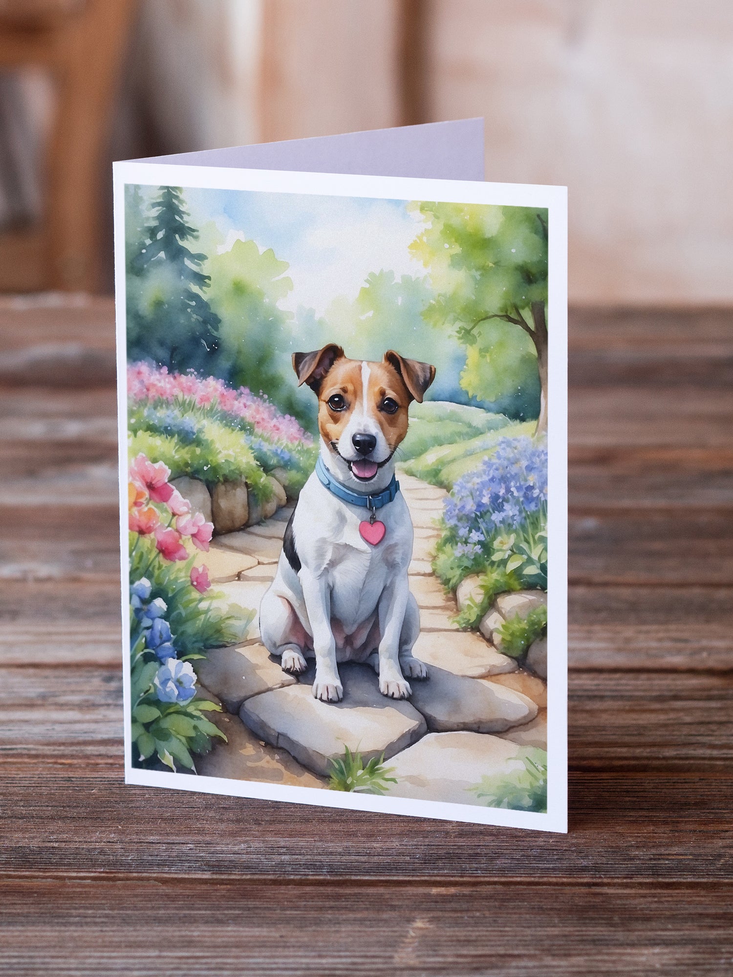 Jack Russell Terrier Spring Path Greeting Cards Pack of 8