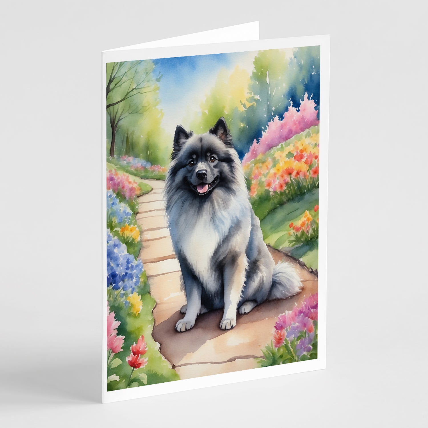 Buy this Keeshond Spring Path Greeting Cards Pack of 8