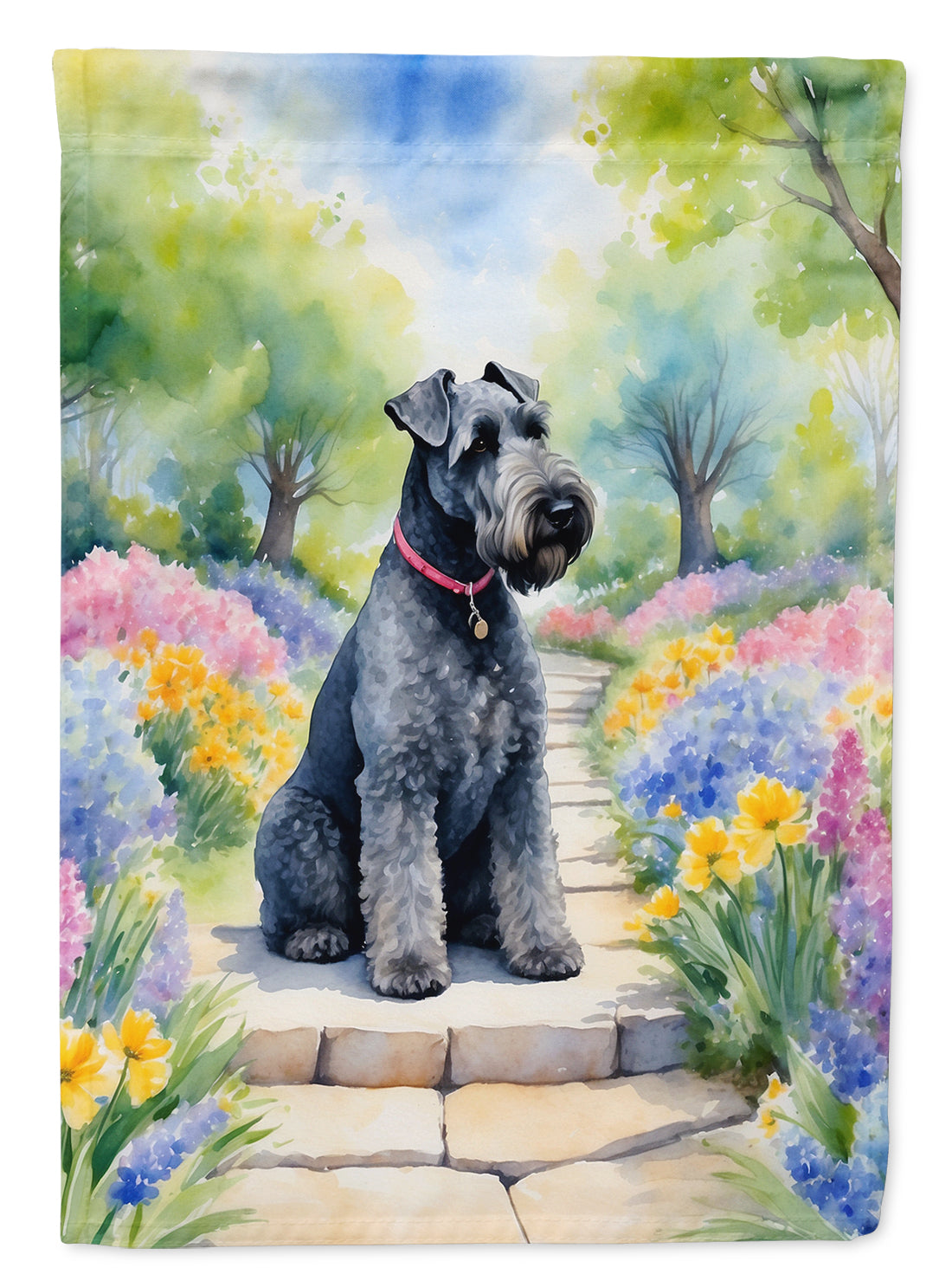 Buy this Kerry Blue Terrier Spring Path Garden Flag