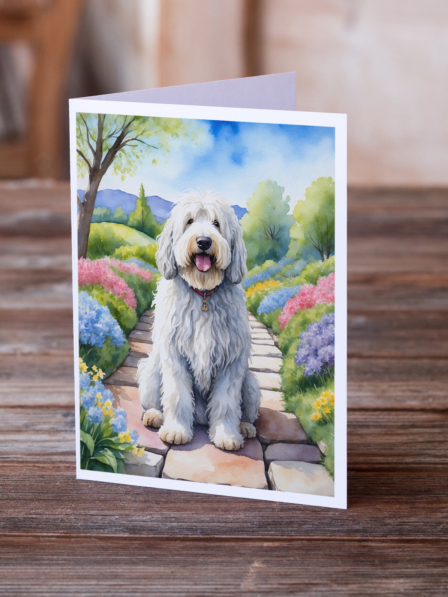 Buy this Komondor Spring Path Greeting Cards Pack of 8