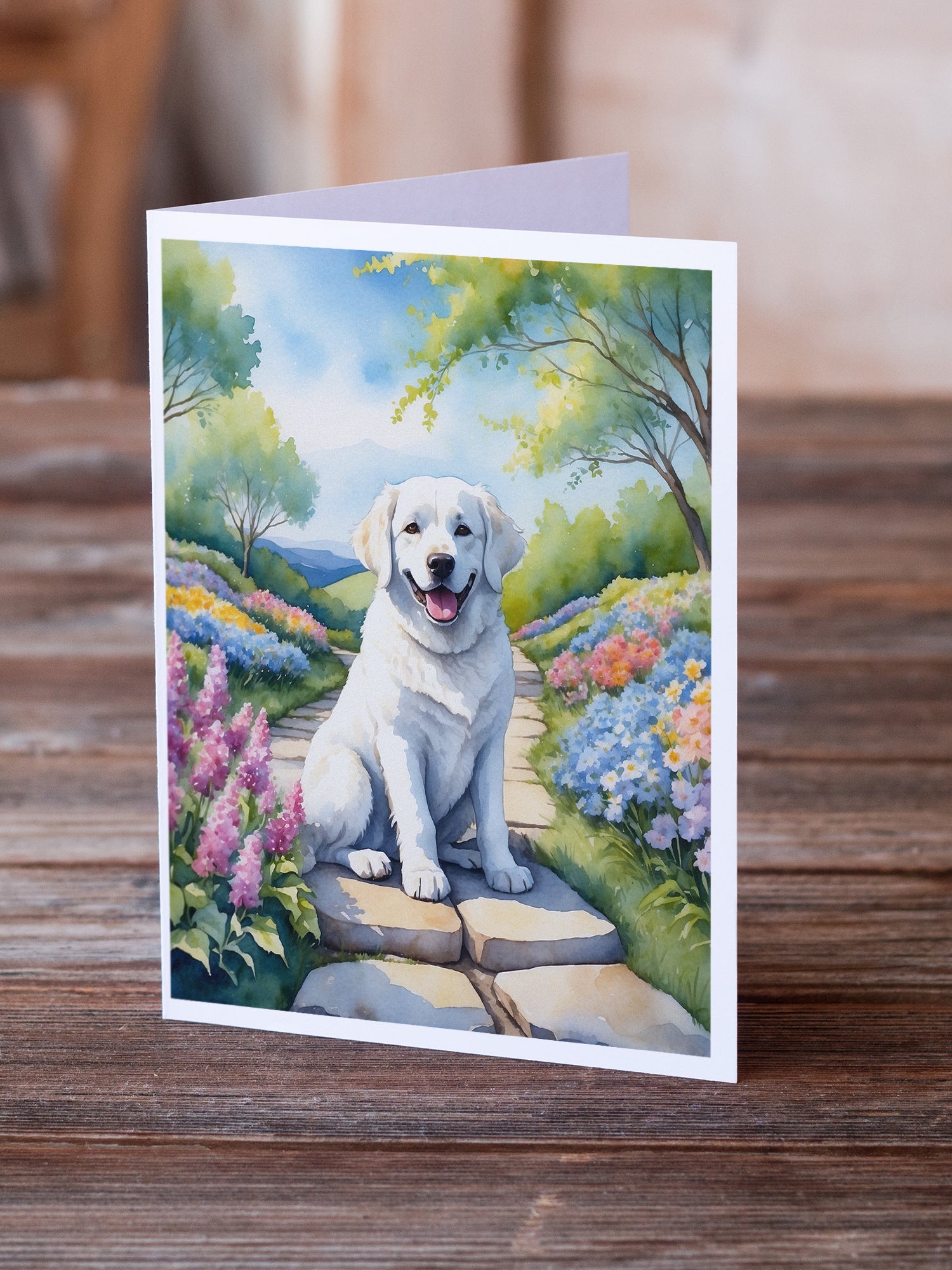 Kuvasz Spring Path Greeting Cards Pack of 8